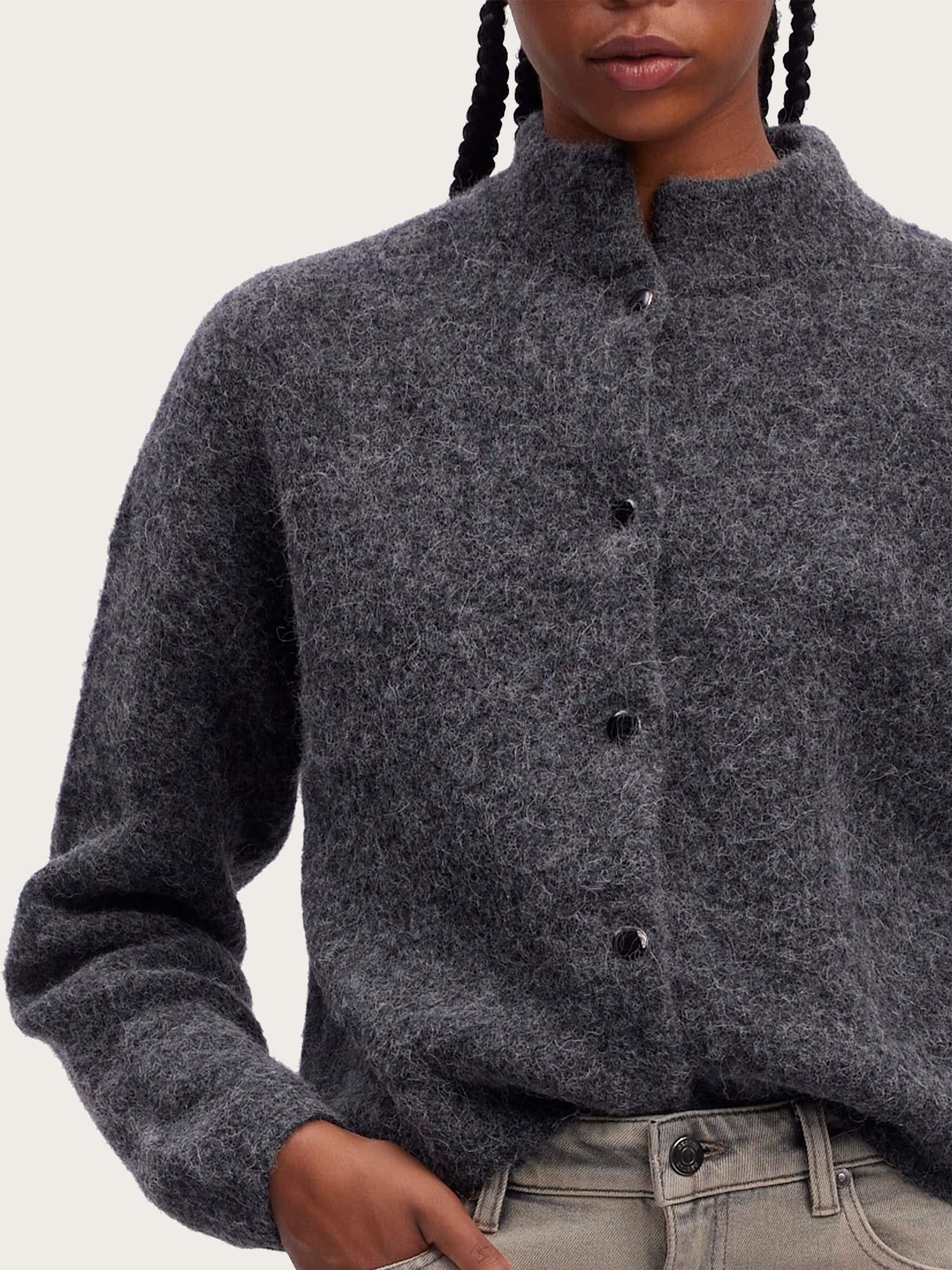 Alpha Short Cardigan - Charcoal Melange