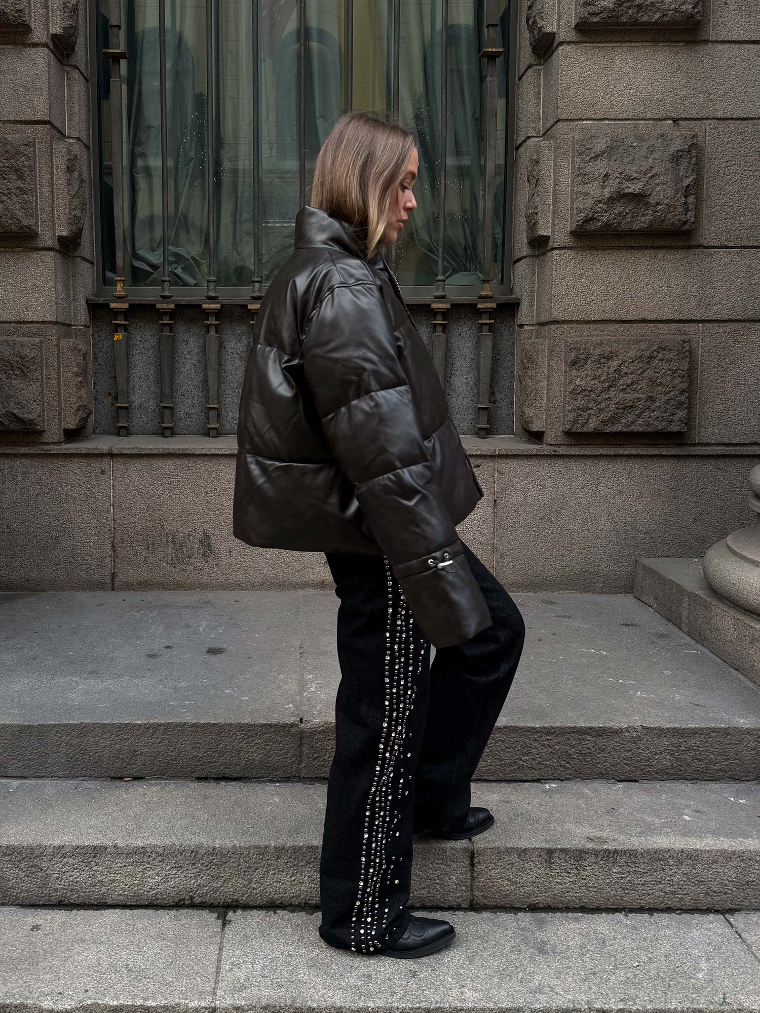 Ensini Jacket - Grained Black