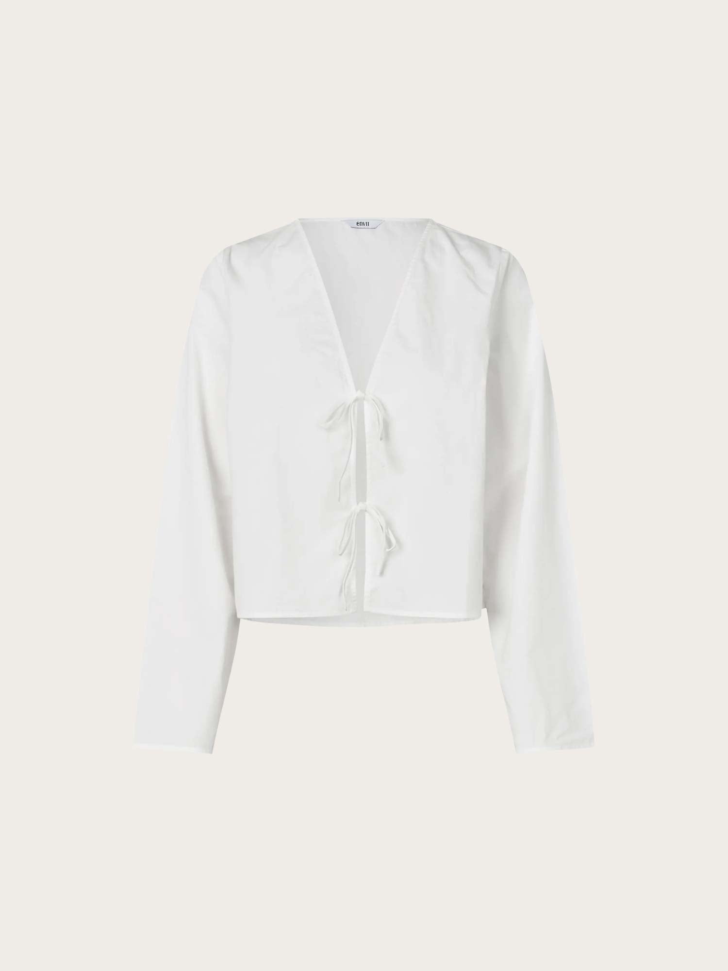 Encarola LS Tie Shirt - Bright White