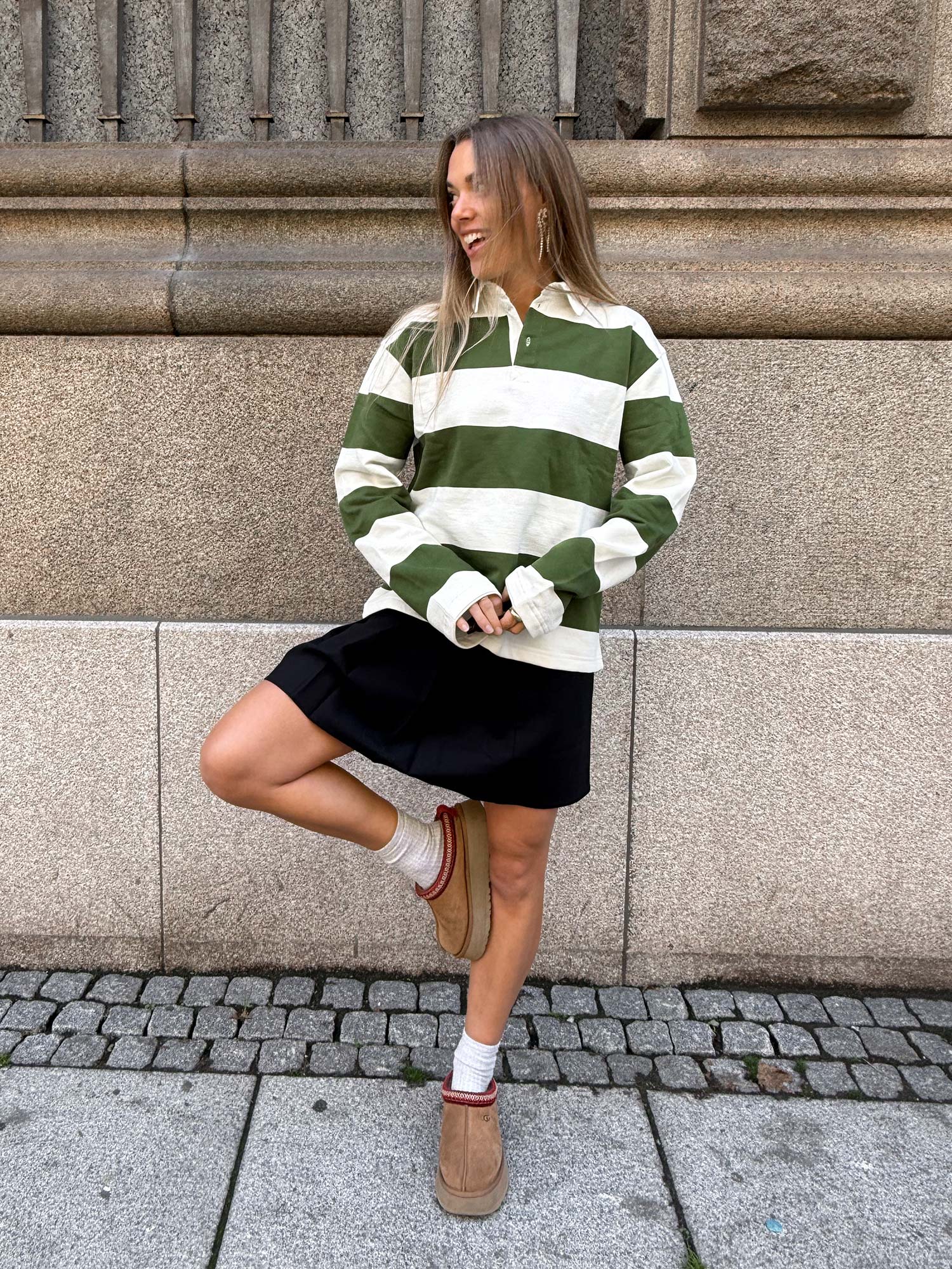 Entour ls Polo st - Chive Gardenia Stripe