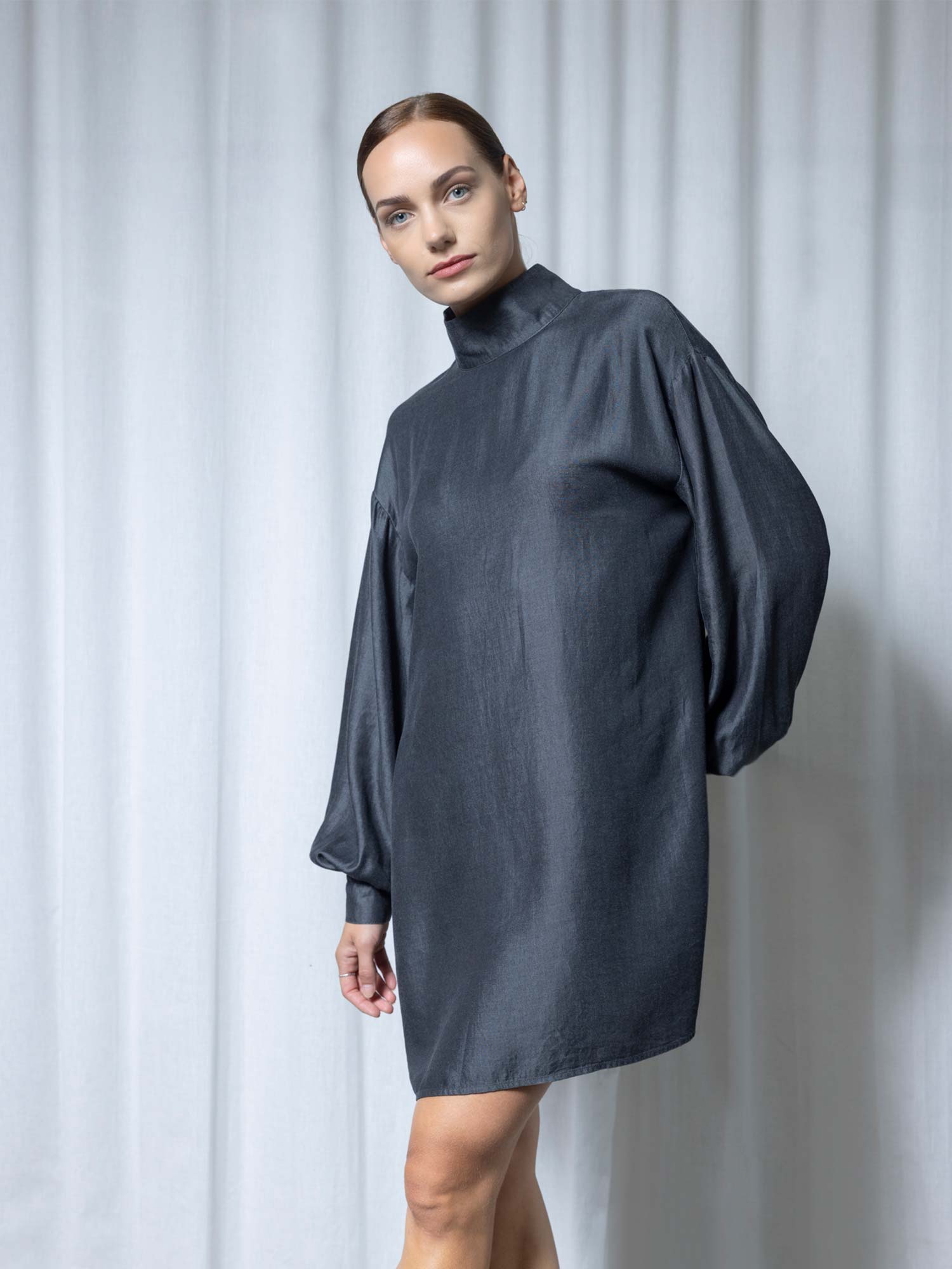 Edgy Dress - Soft Denim Black