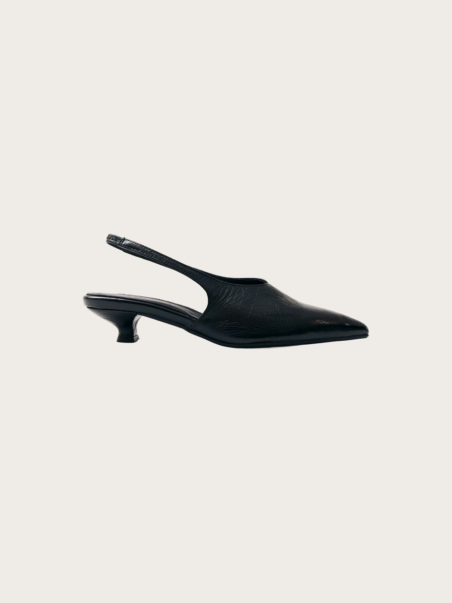 Eros Black Leather Pumps