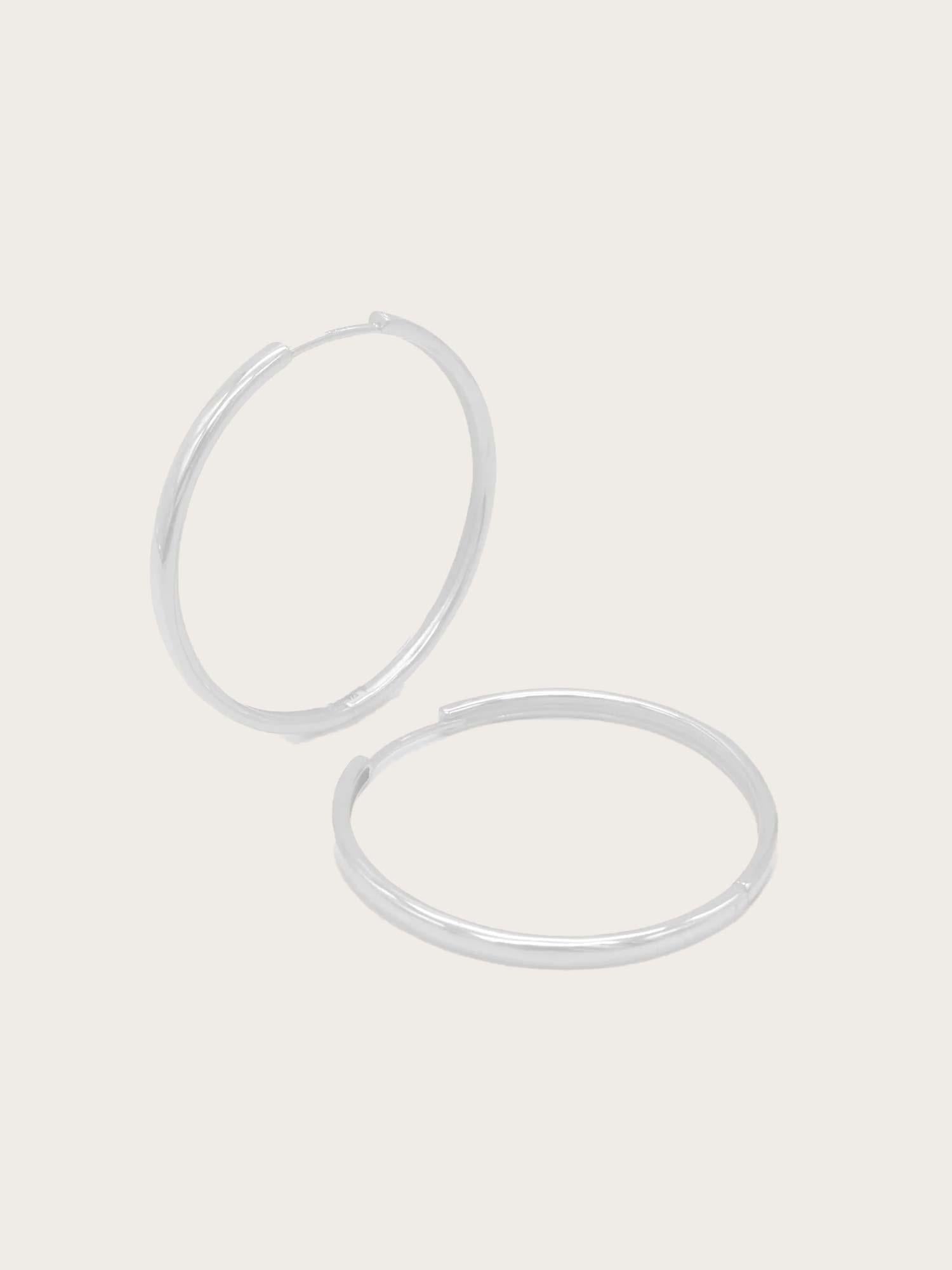 Large Hoop Earrings - Silver