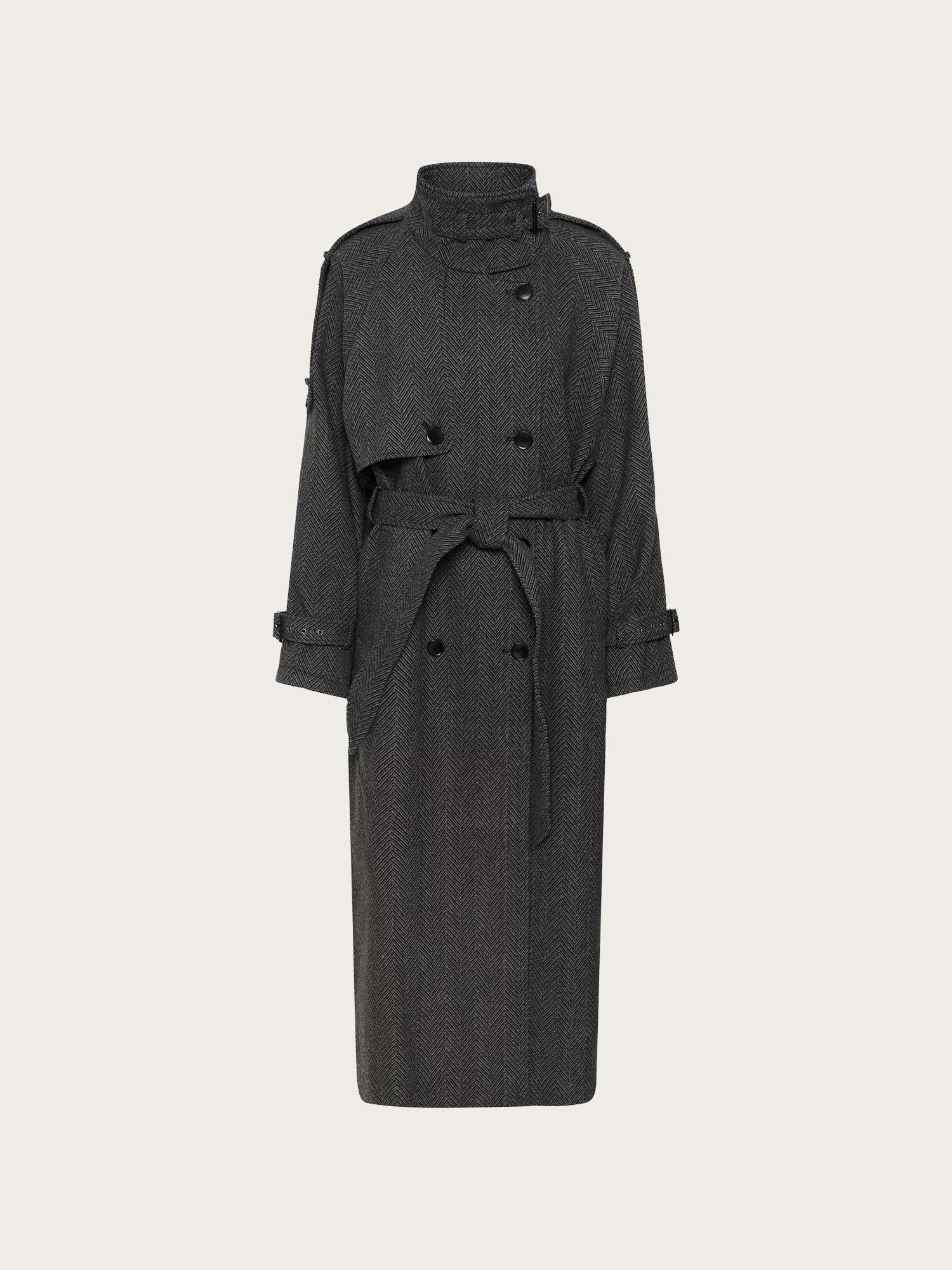 Avic Long HB Coat - Herringbone Black