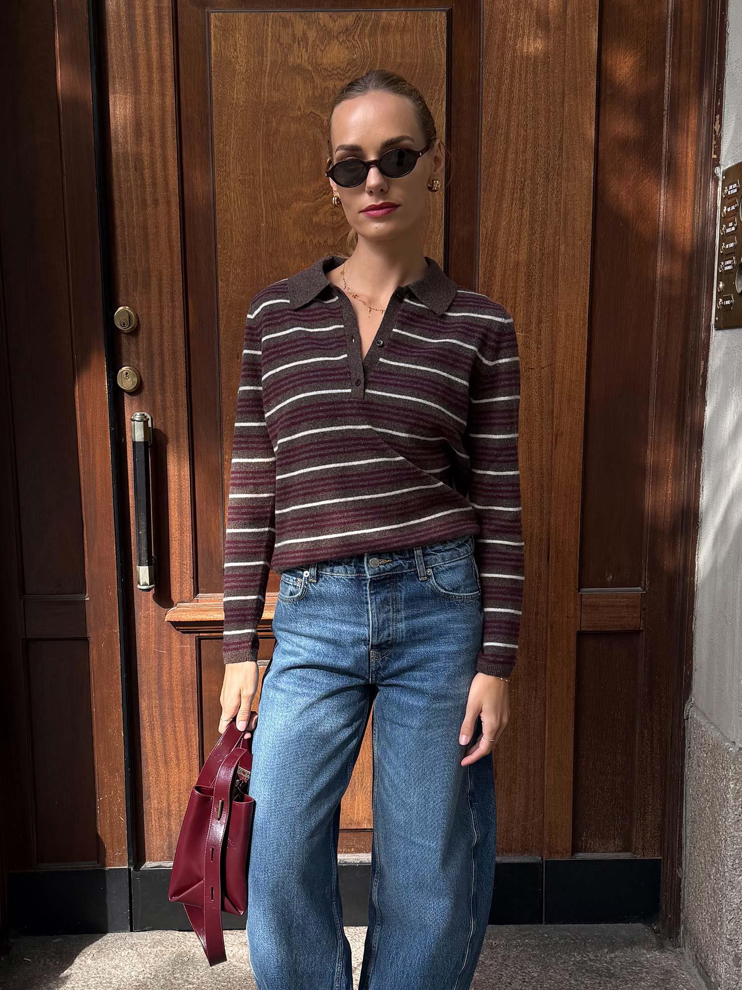 Cassie Stripe - Dk Brown Combo