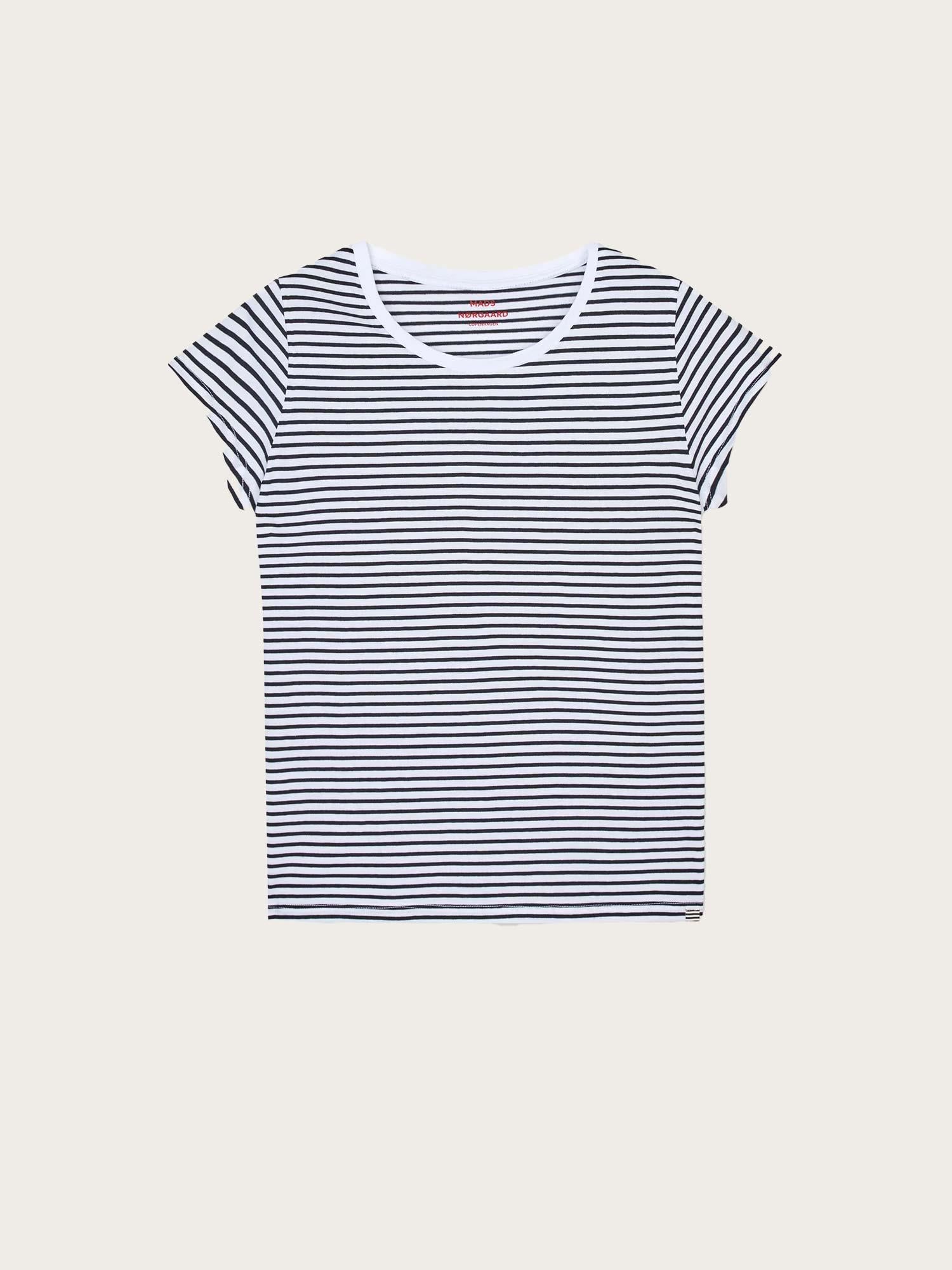 Fine Jersey Stripe Teasy Tee - White/Black