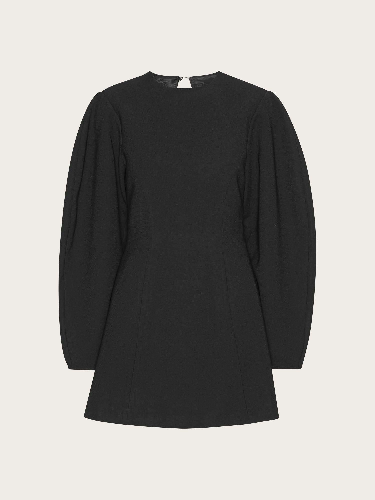 Suiting Flared Mini Dress - Black