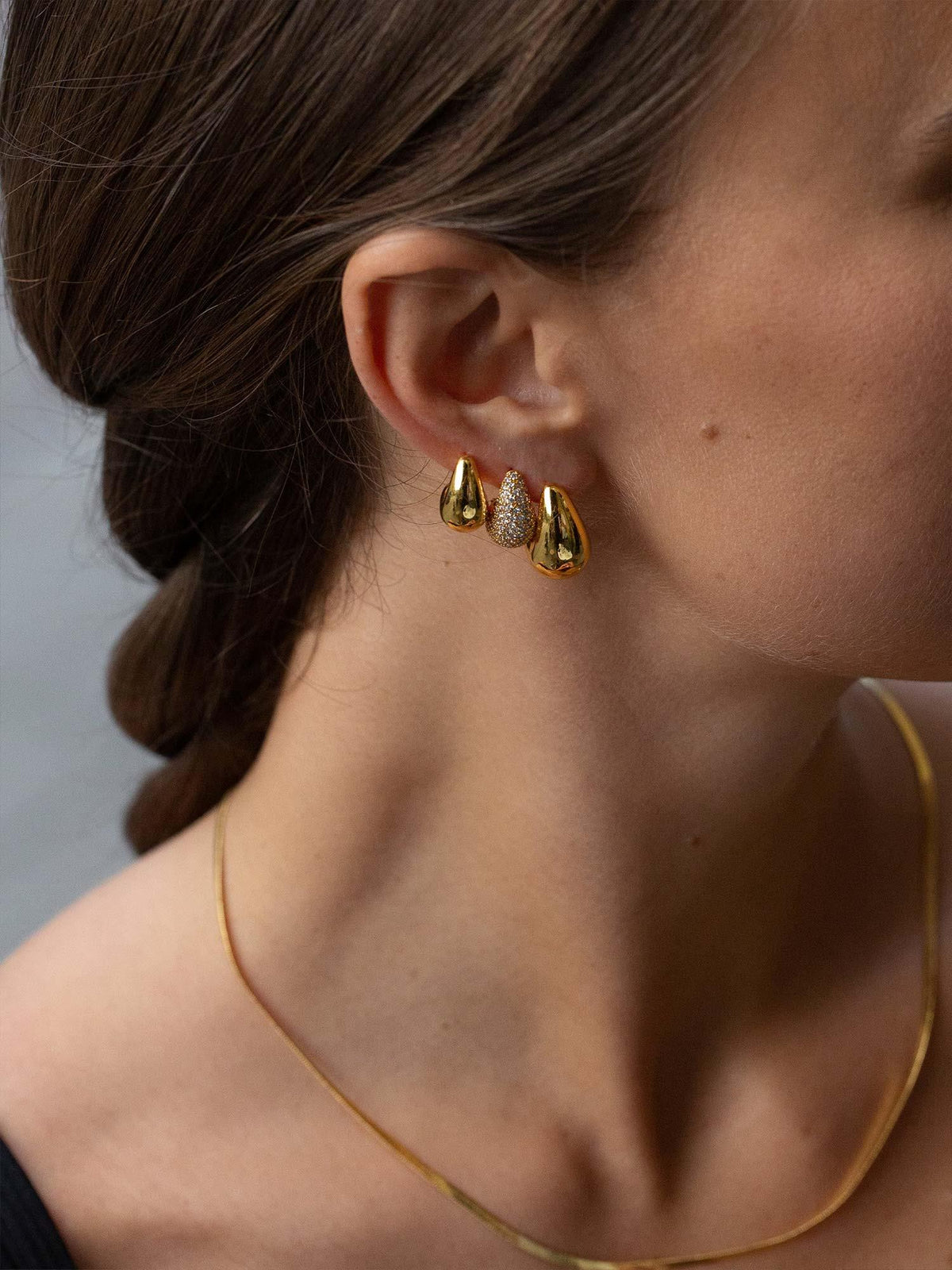 Mini Drop Earrings - Gold