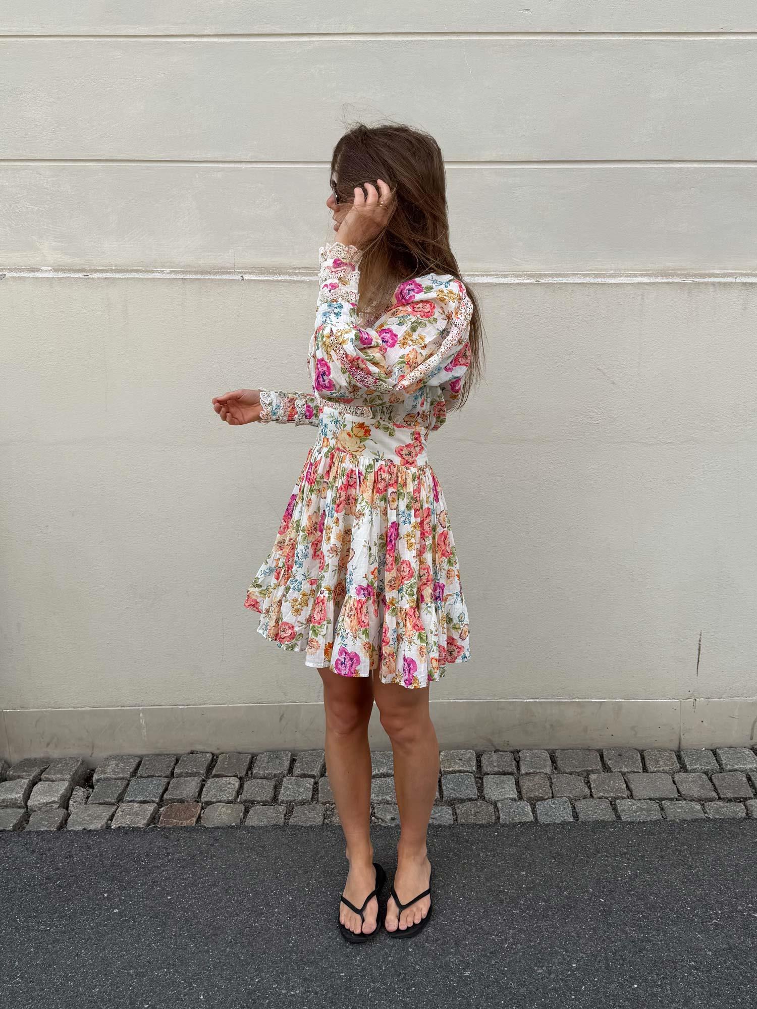 Cotton Slub Mini Dress - Flora