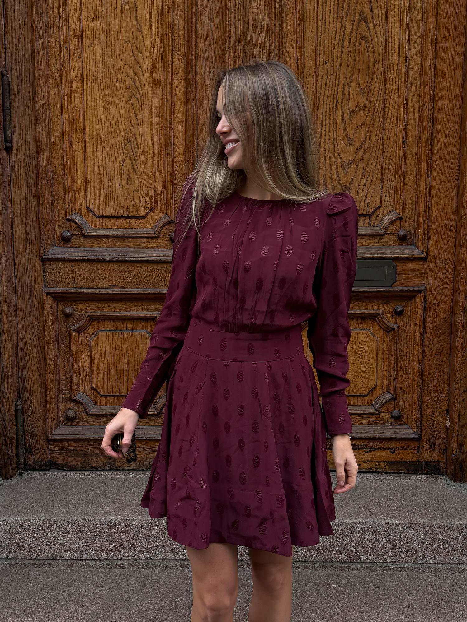 Viskose Mini Dress - Burgundy