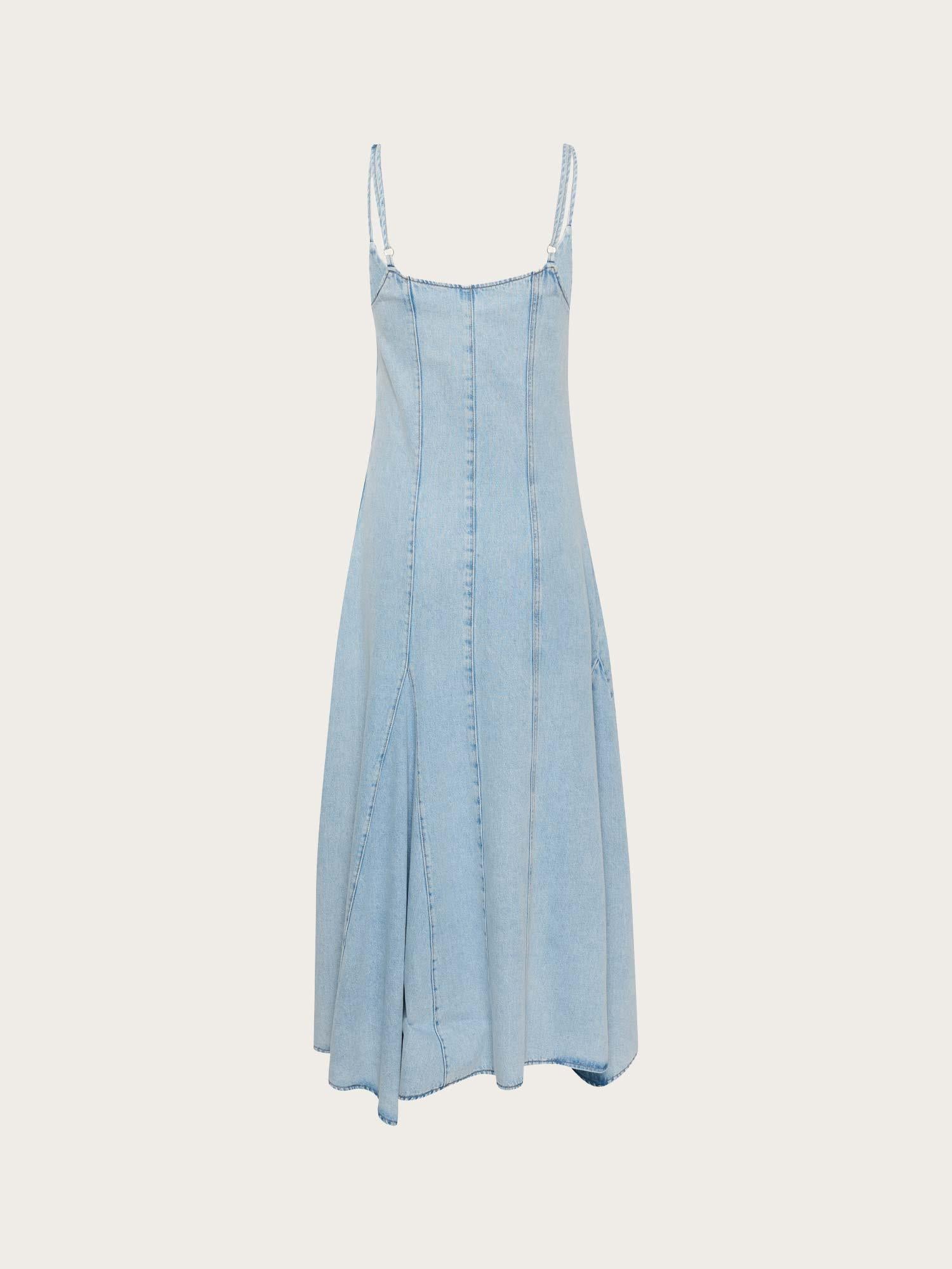 Kaila sl Long Dress - Light blue Washed