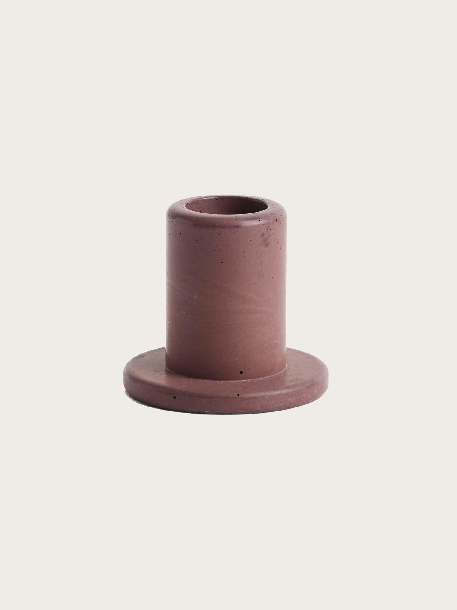 Tube Candleholder Concrete-Small - Bordeaux