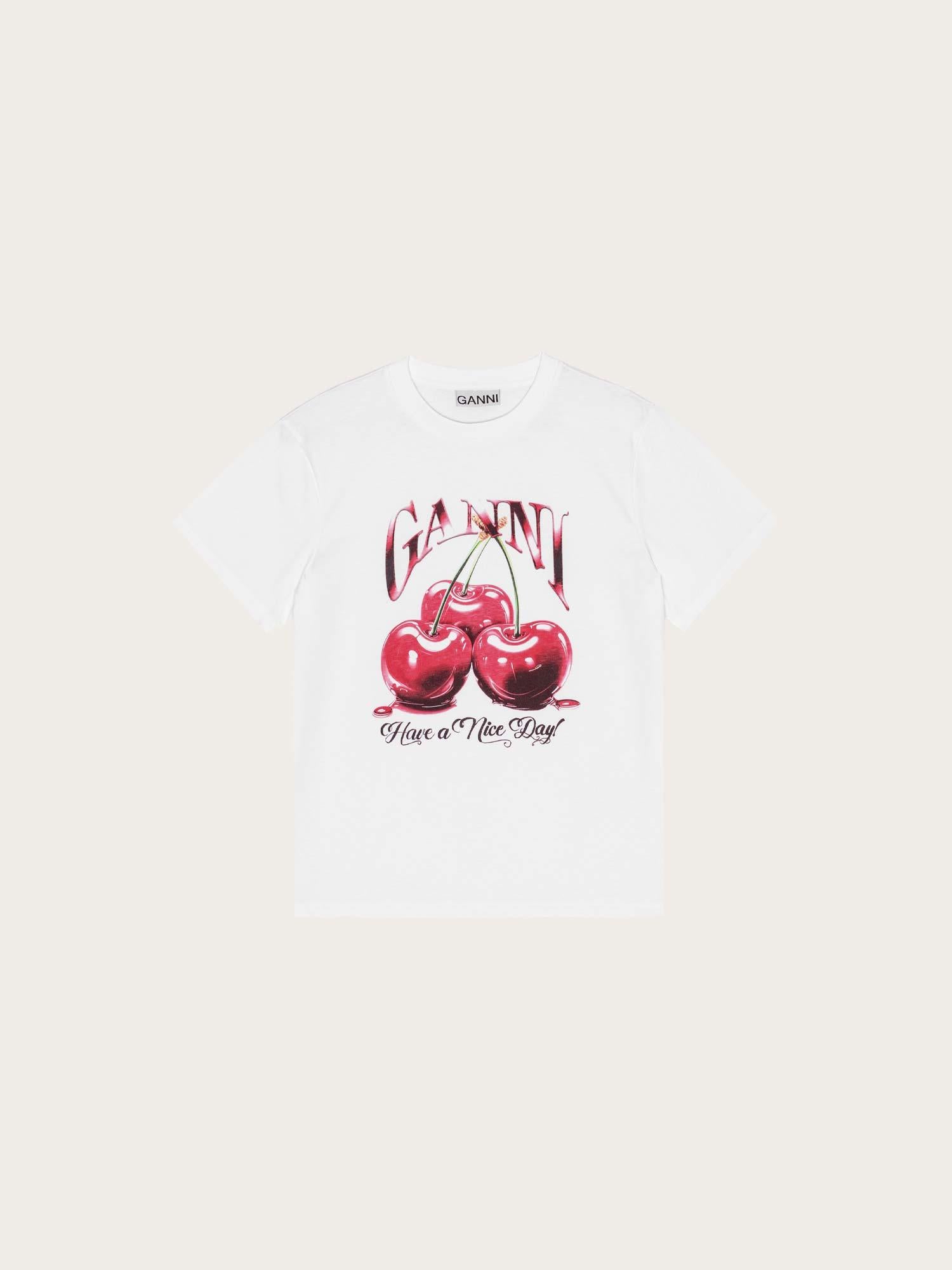 Basic Jersey Cherry Relaxed T-Shirt - Bright White