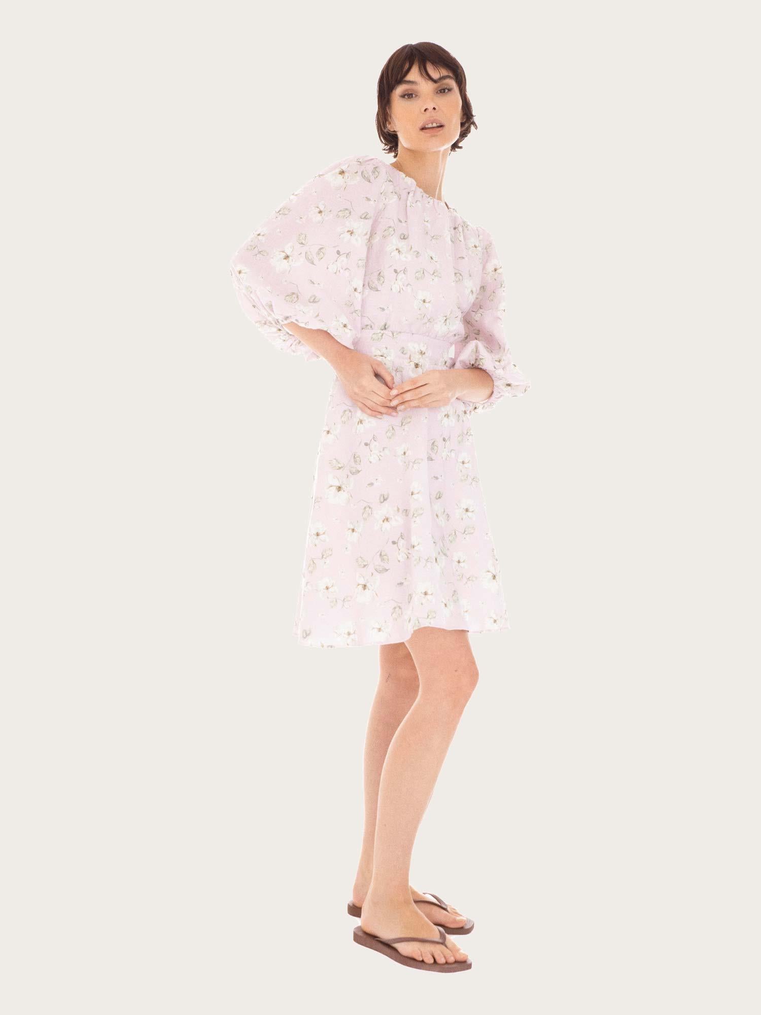 Clara Dress - Lavender Peony Print