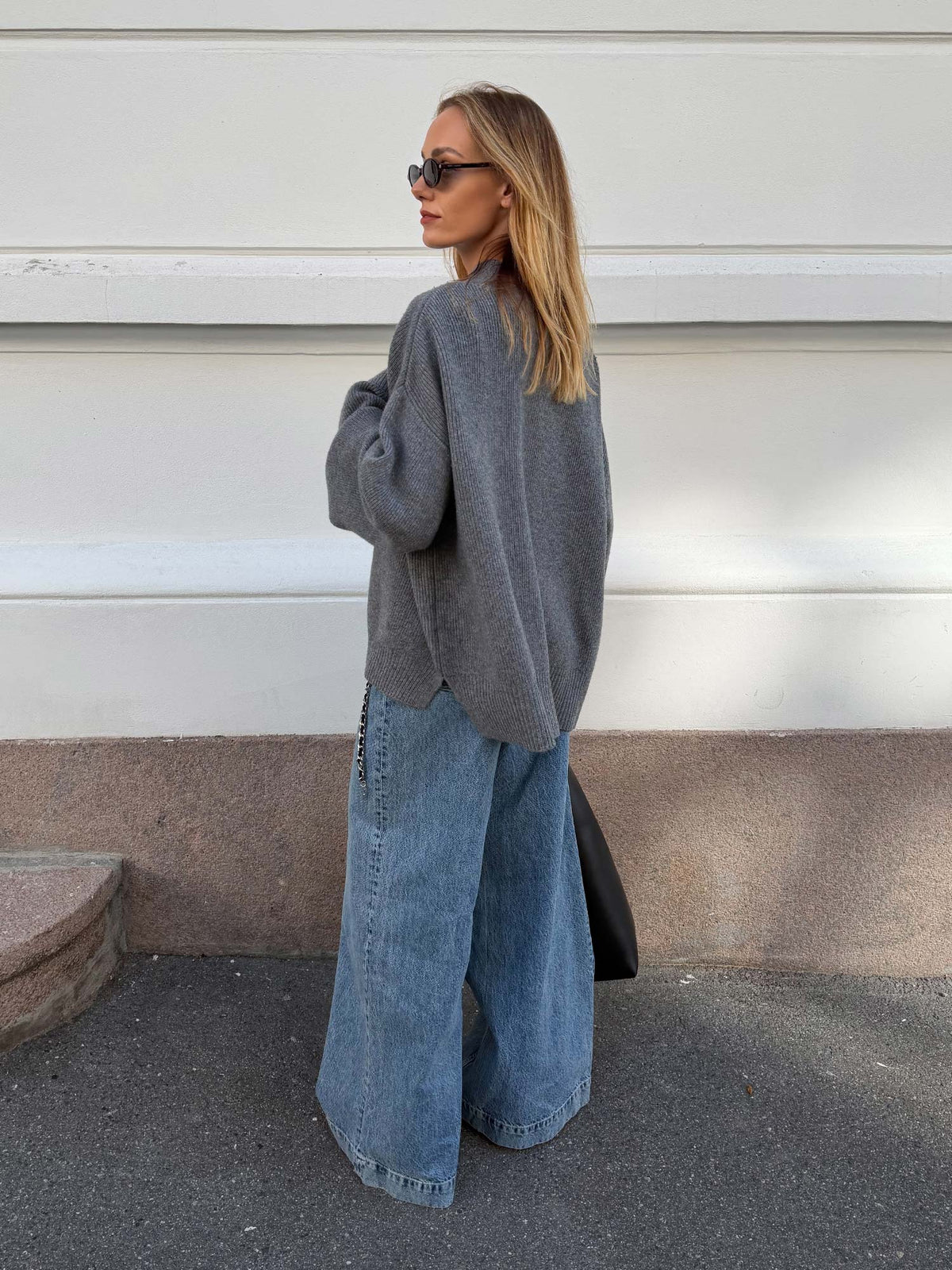 Frame Oversized Sweater - Gray Camo