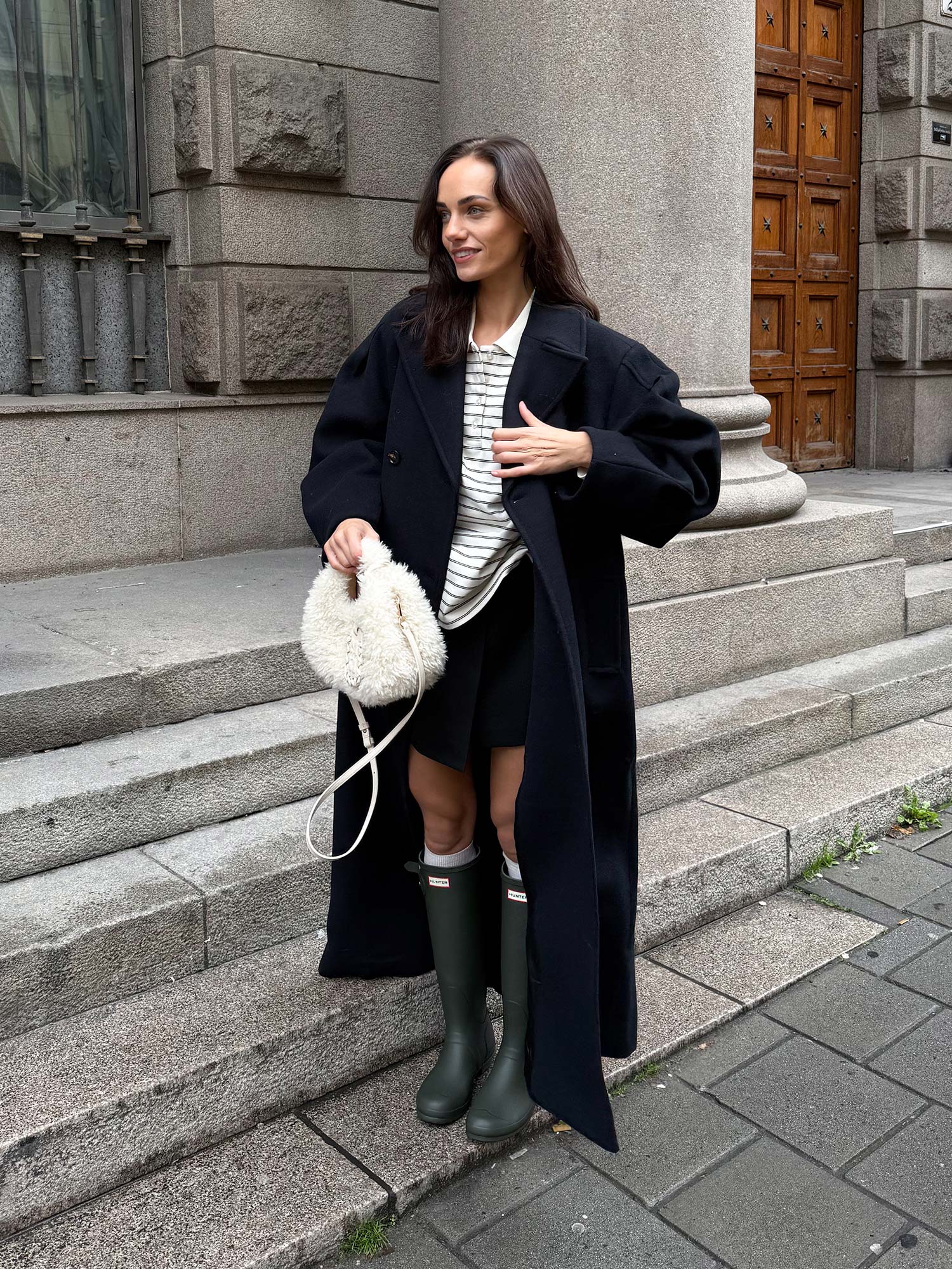 Peacoat Wool Long Coat - Sky Captain