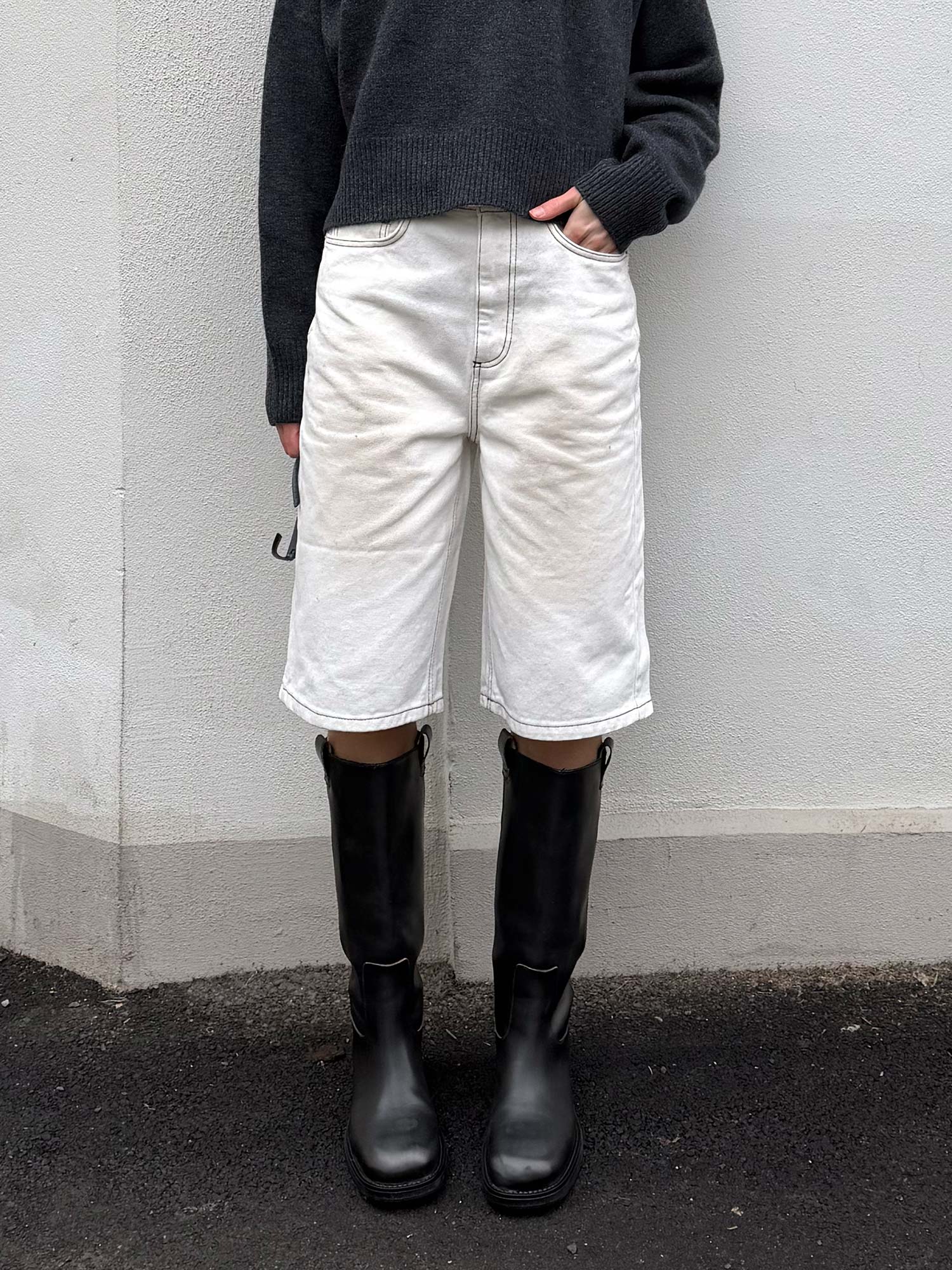 Emily Denim Shorts - Off White