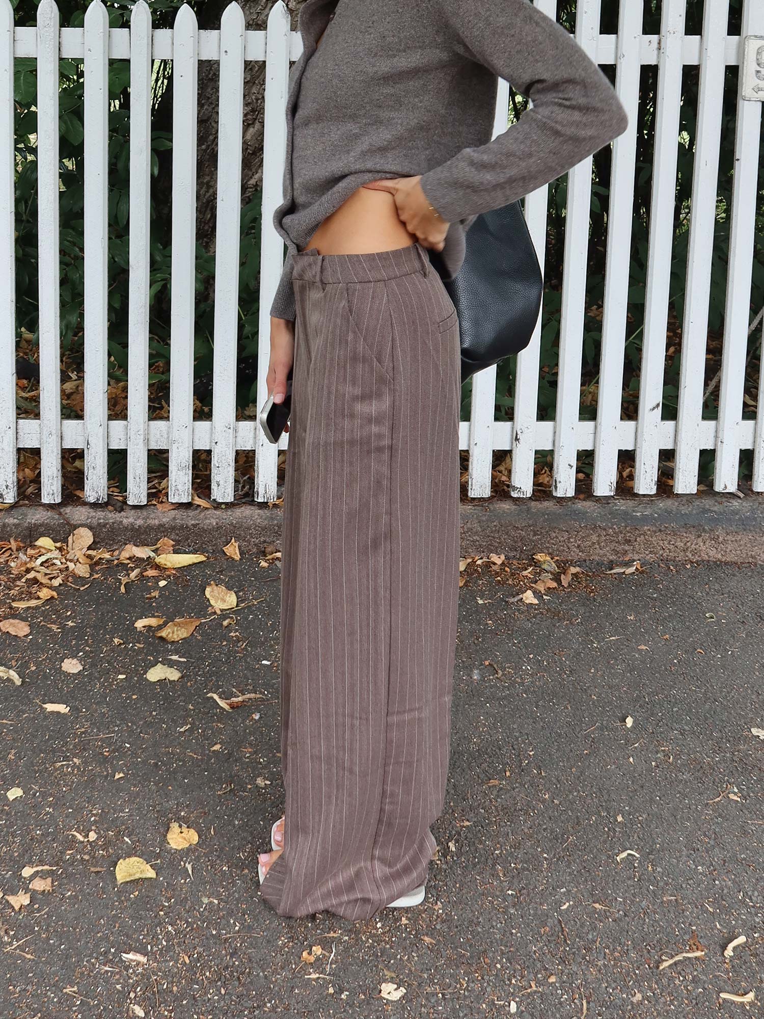 Reign Tailored Structured Pants - Mole Stripe