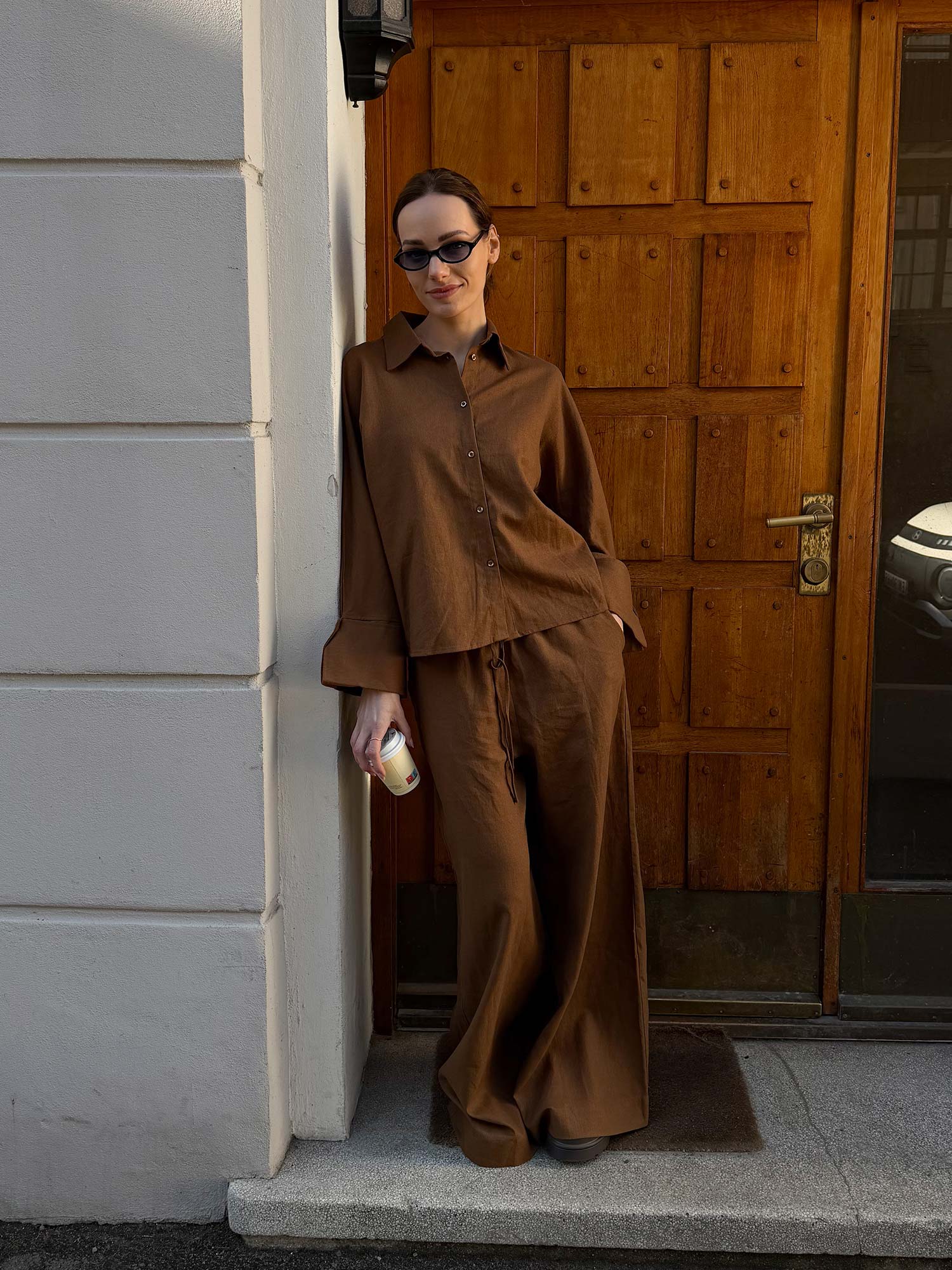Tide Linen Pants - Chestnut Brown