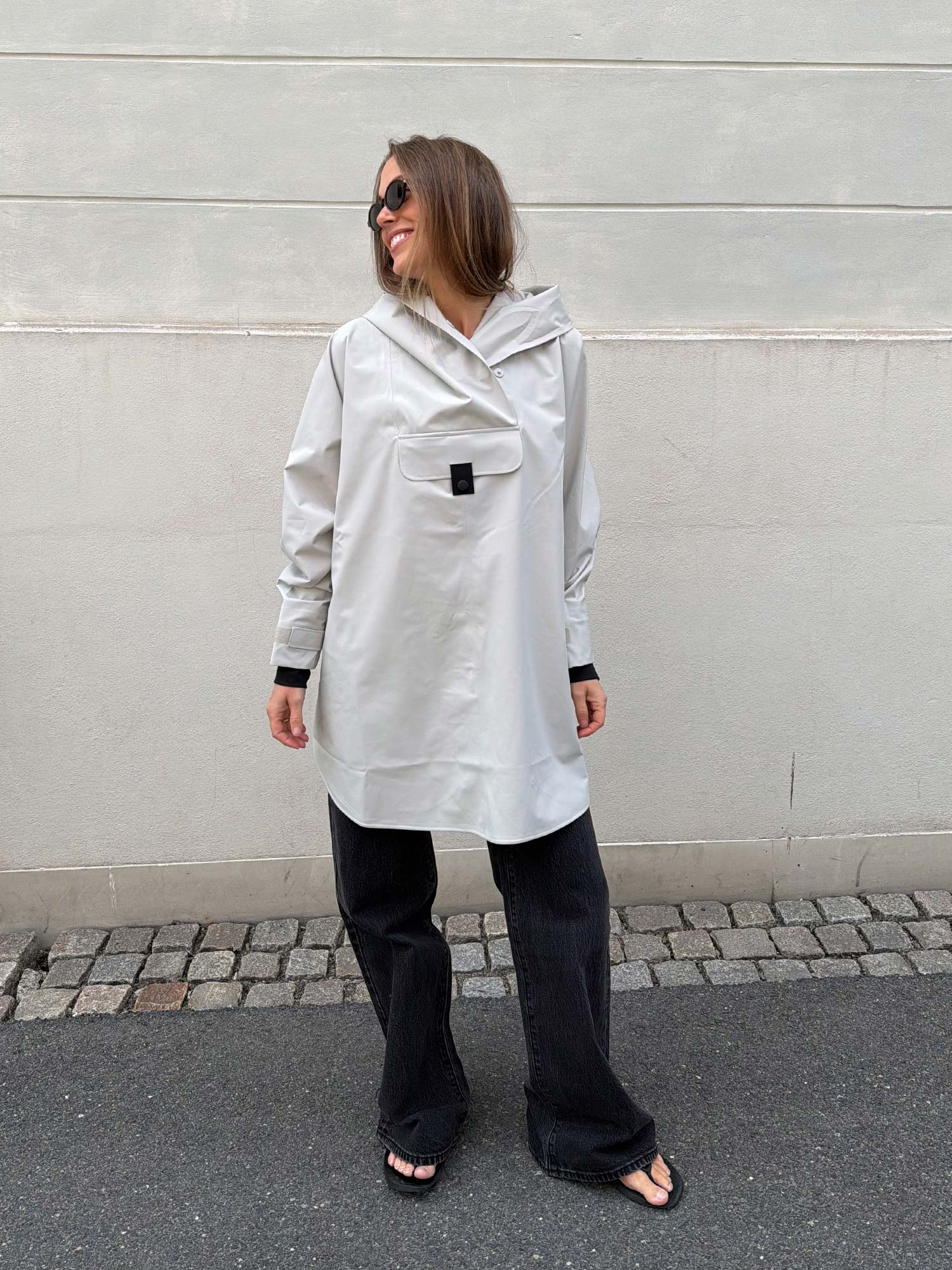 Bergen Poncho - Mist Grey