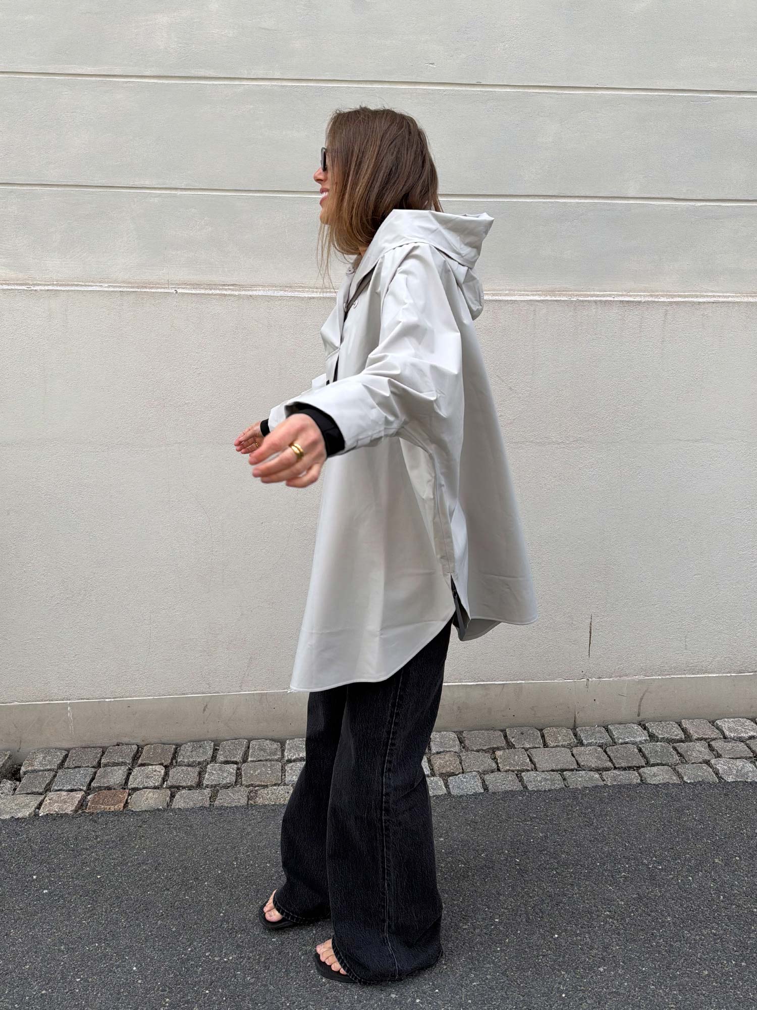 Bergen Poncho - Mist Grey