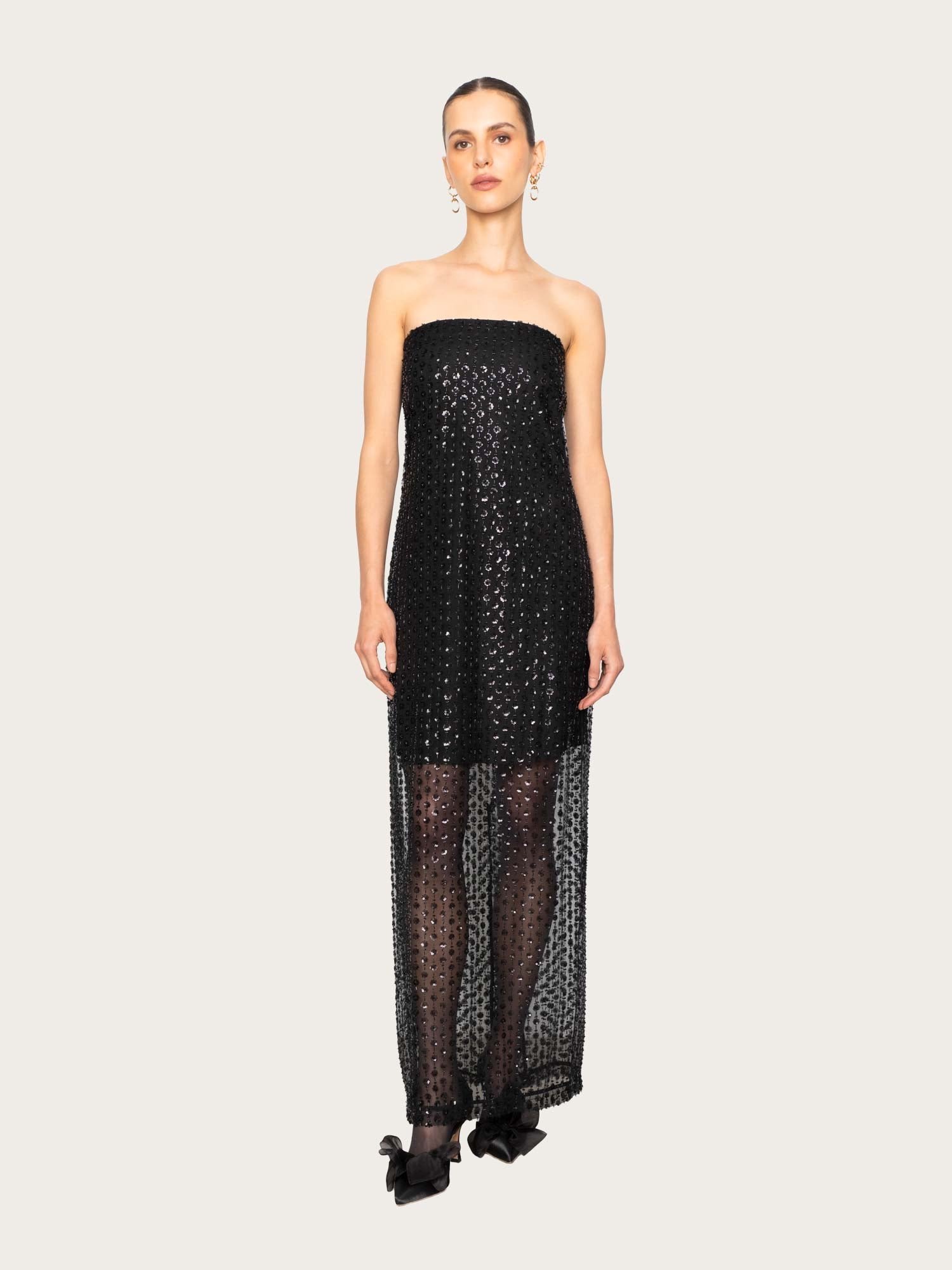 Giovanna Beaded Dress - Black