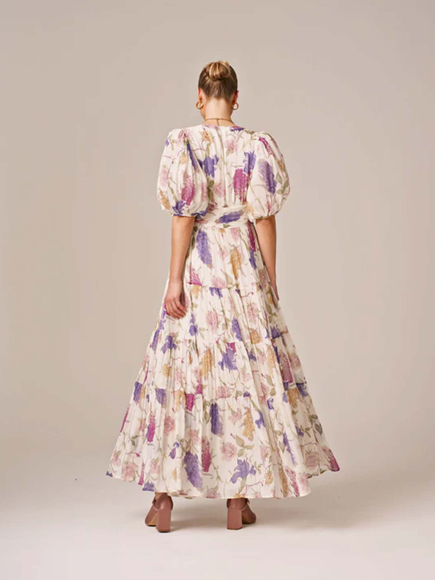 Chiffon Midi Dress - Flower Garden