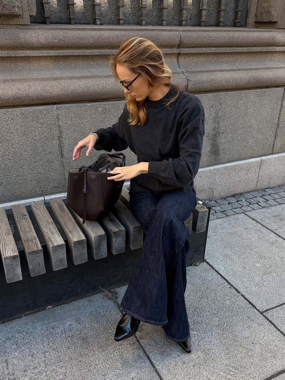 Manzi Waist Pullover - Deep Graphite Melange