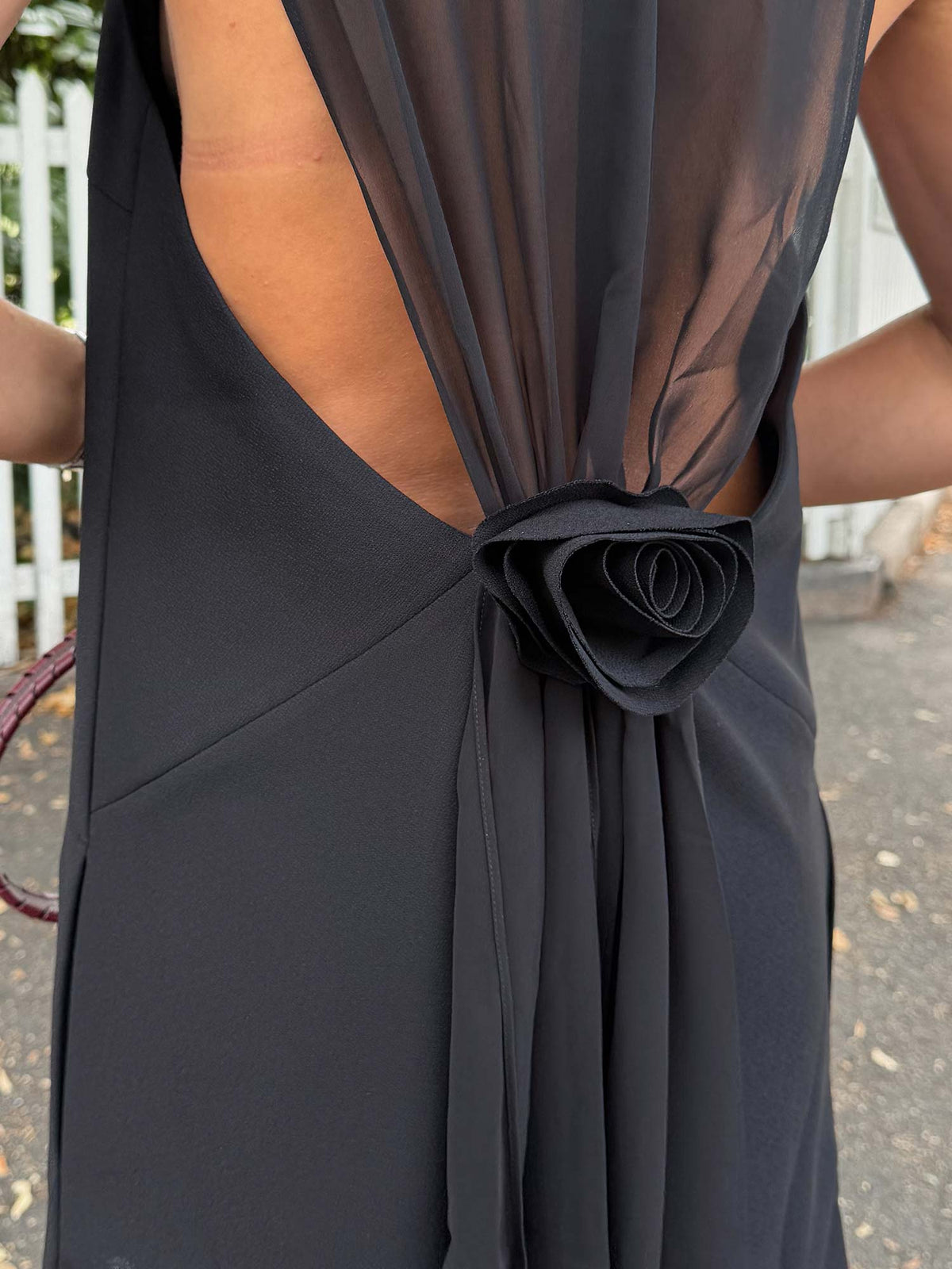 Crepe Mini A-Line Dress - Black