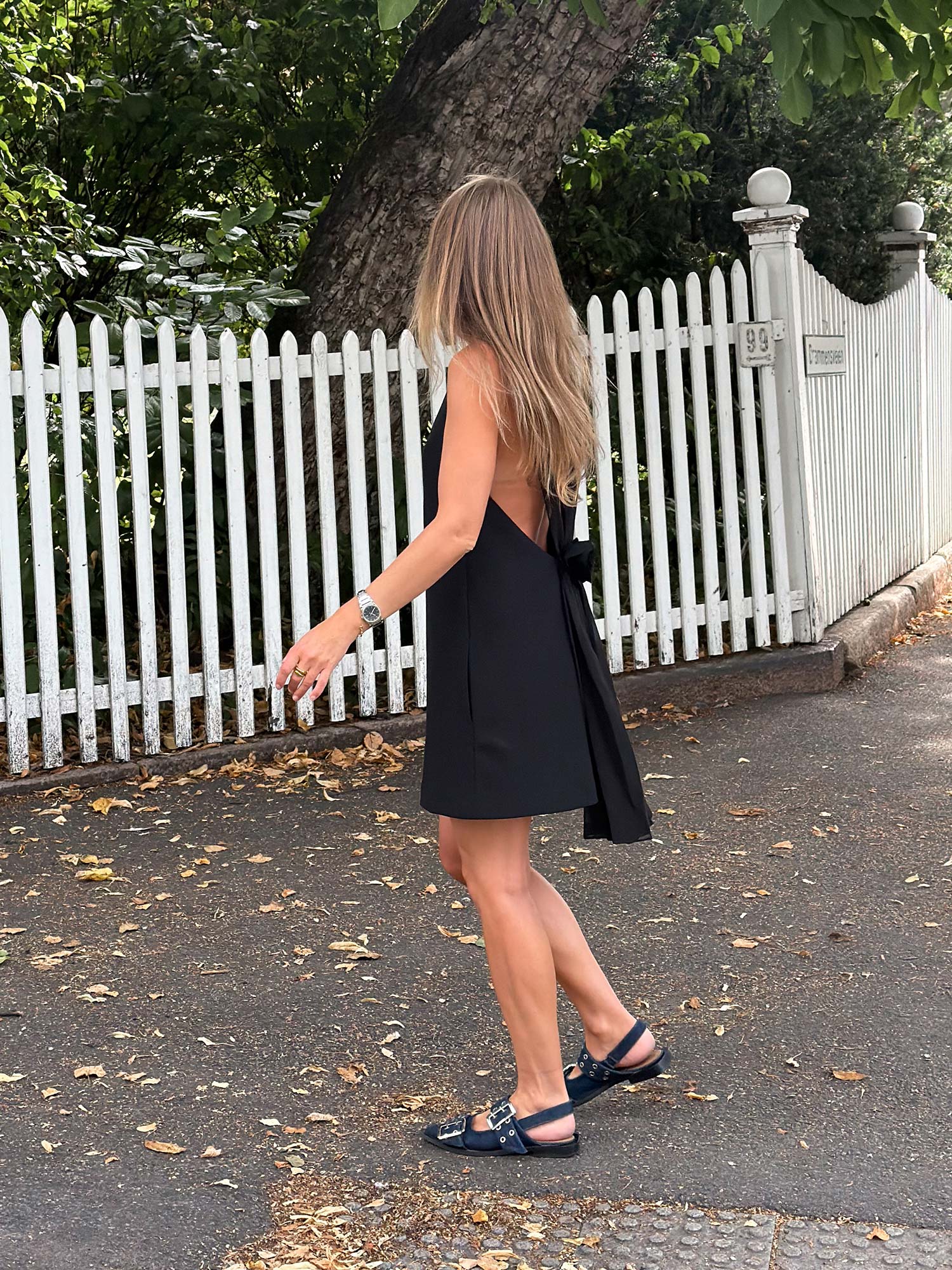 Crepe Mini A-Line Dress - Black