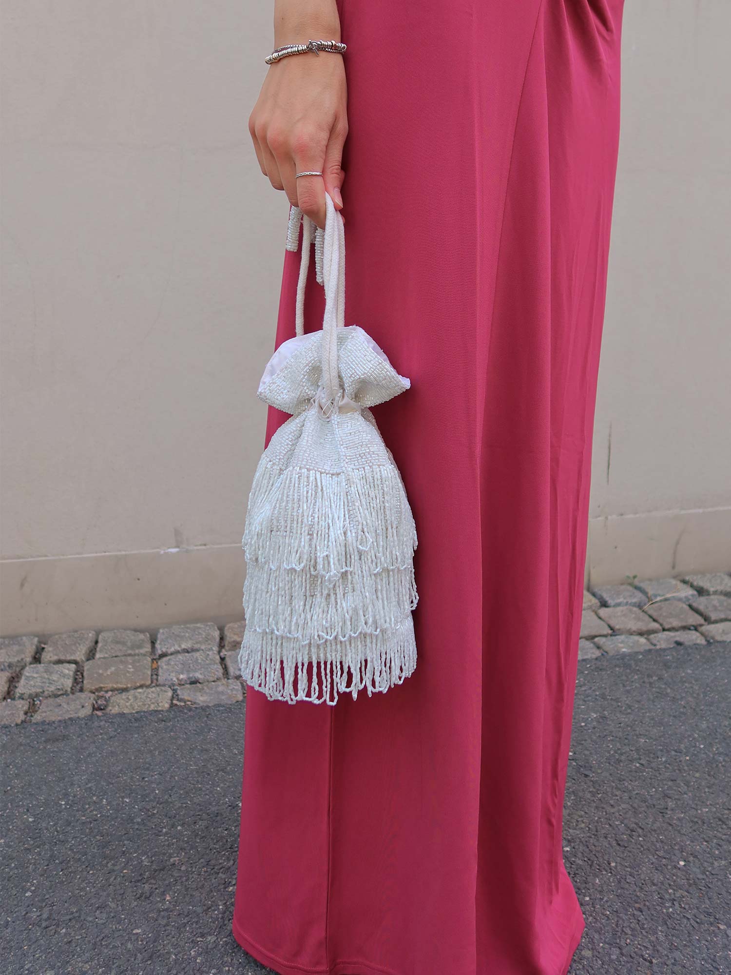 Mira Pouch Beaded - Pearl
