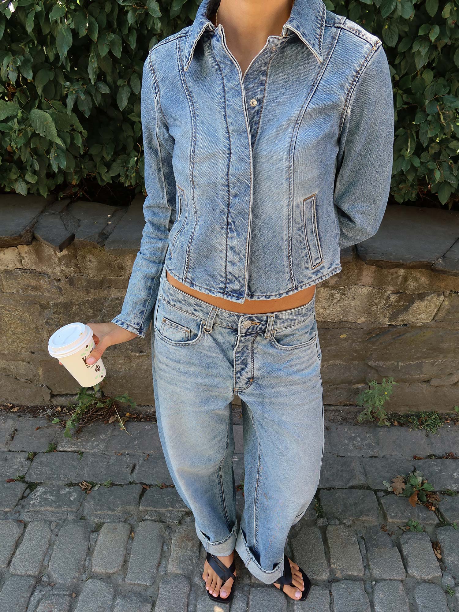 Bias Cut Denim Jacket