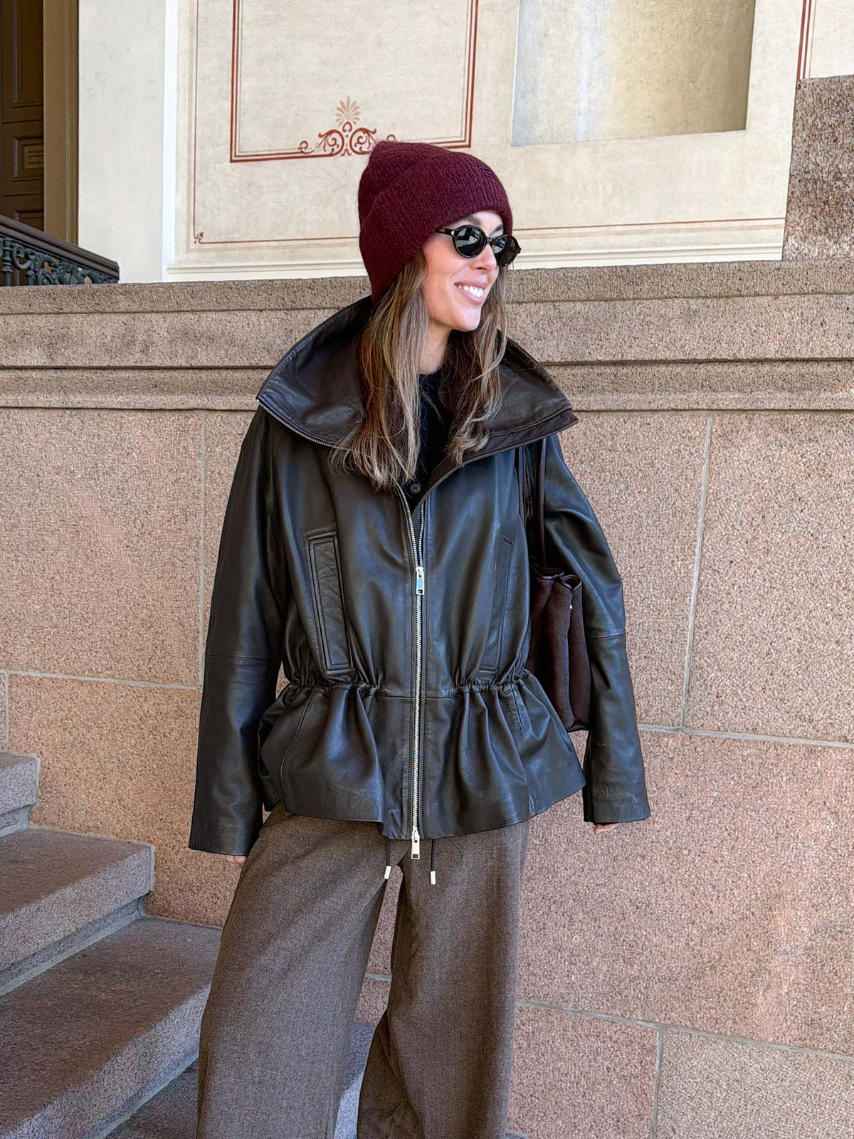 Oscar Leather Jacket - Earth
