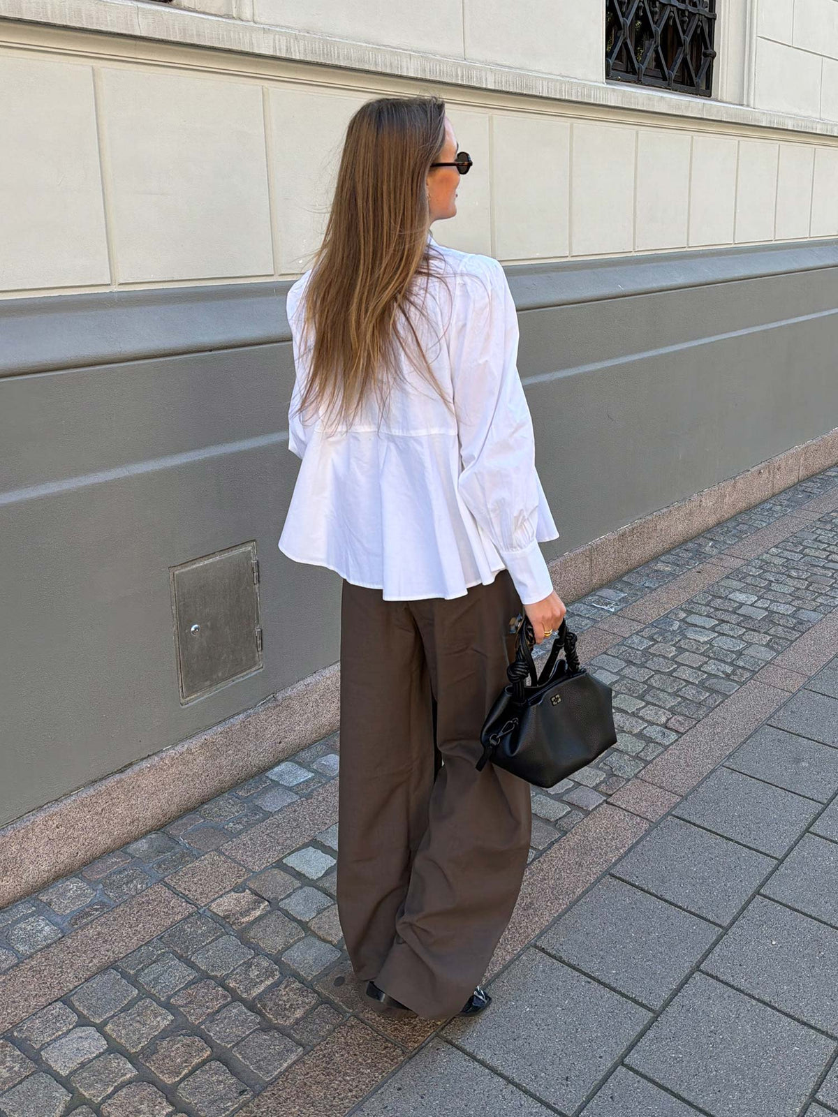 Poplin Peplum Blouse - White