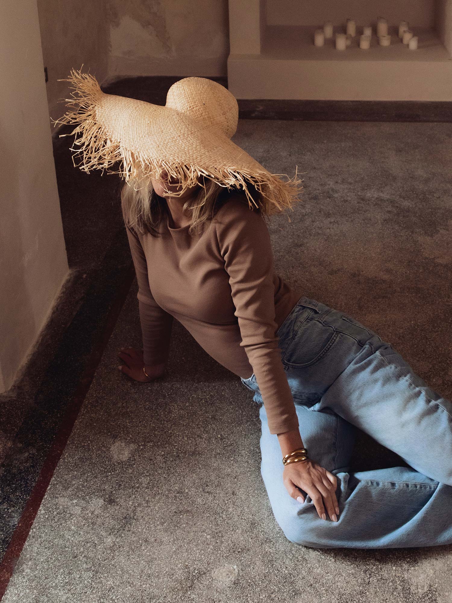 Petronella Rib Boatneck - Camel