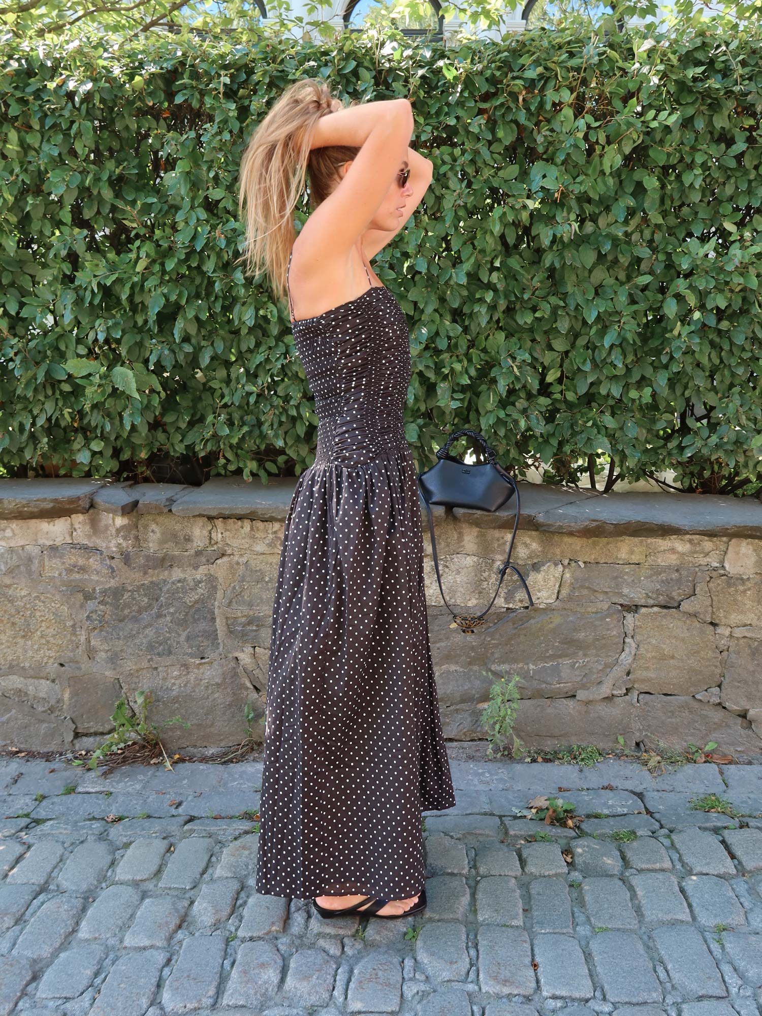 Mira Maxi Dress - Lola Polka Dot Black/Offwhite