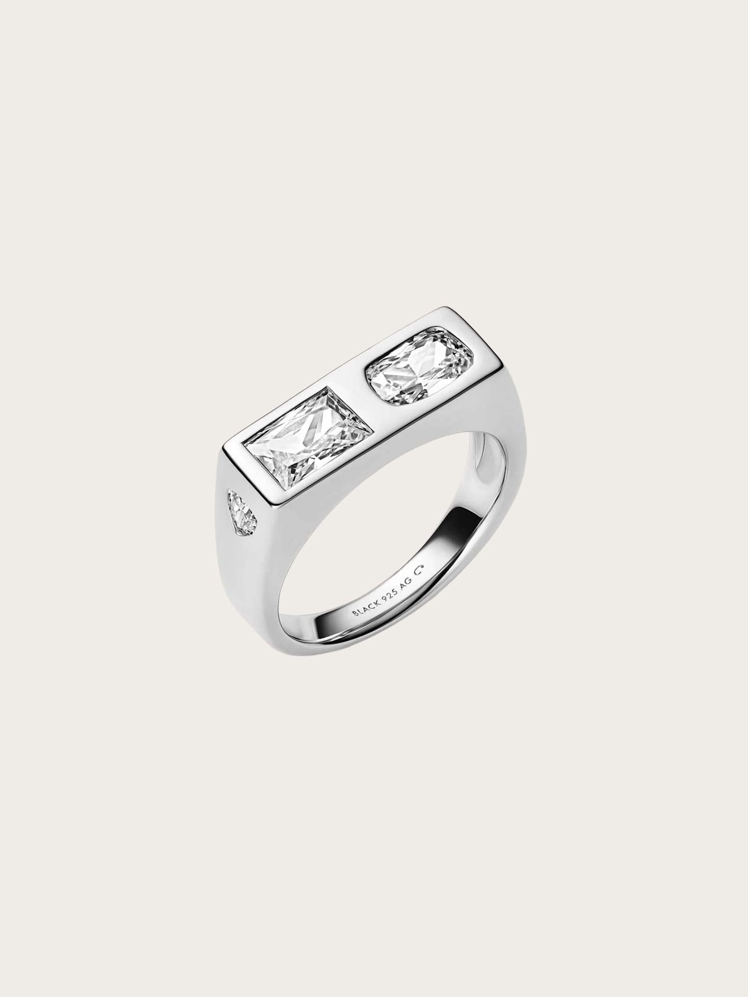 Us Three Signet Ring - Silver