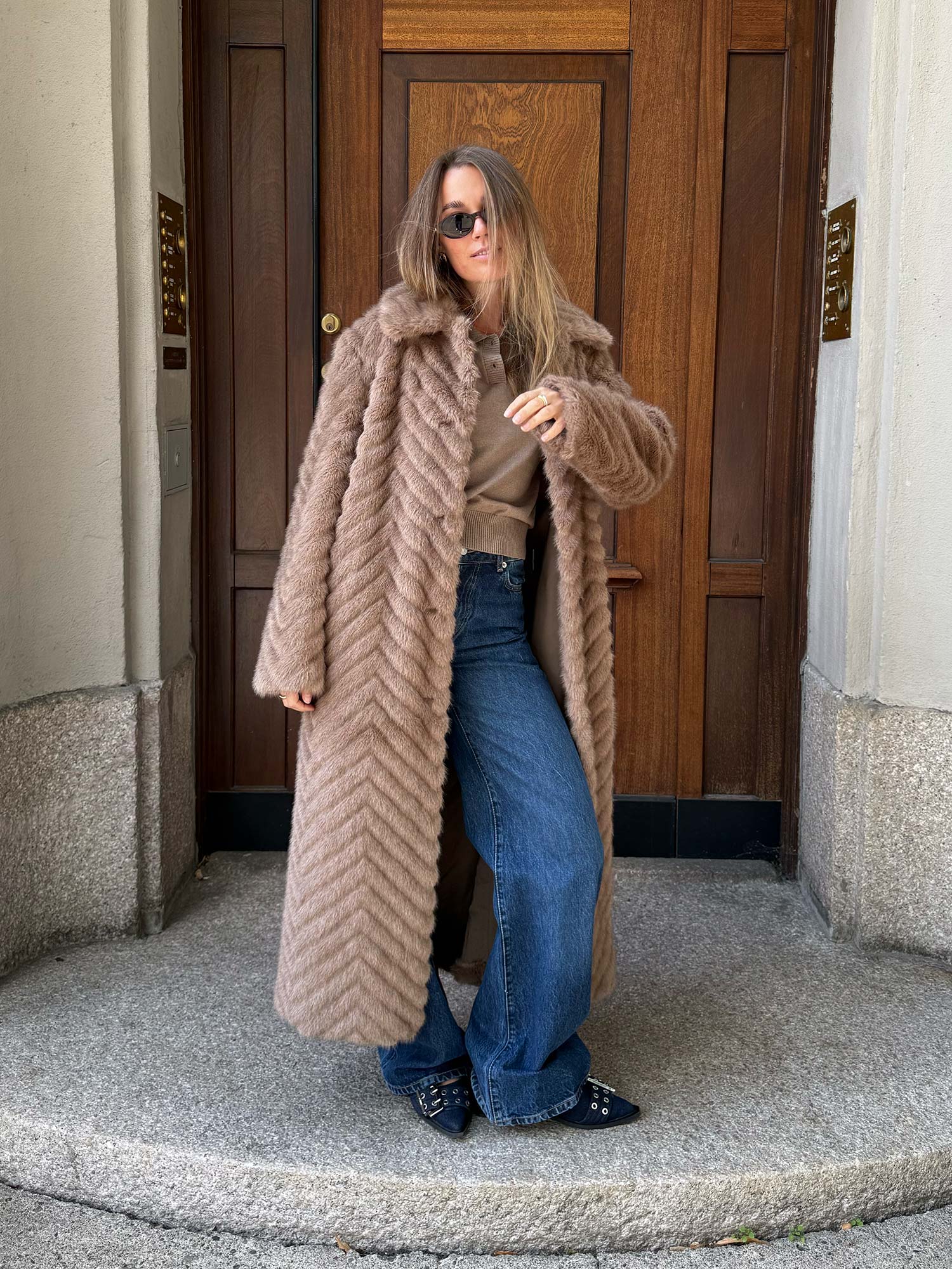 ScarletFaux Mink Zigzag - Camel