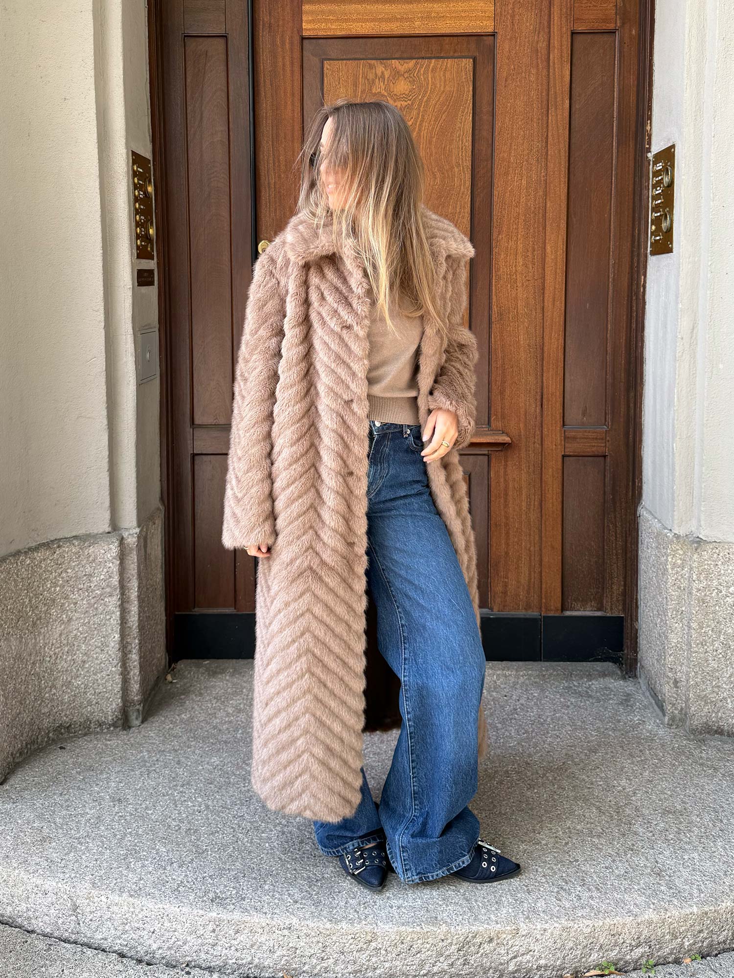ScarletFaux Mink Zigzag - Camel