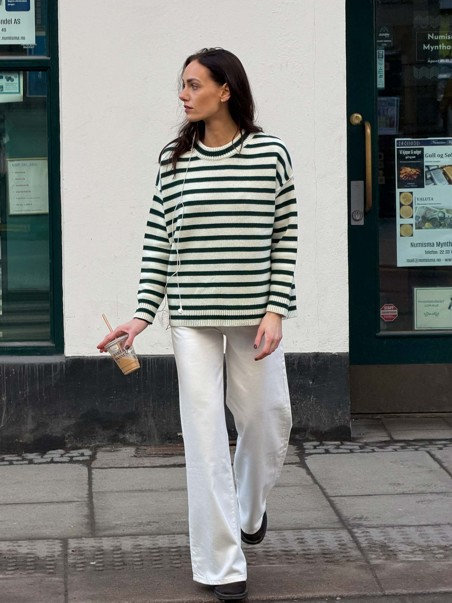 Kayne Stripe - Offwhite/Ivy Green