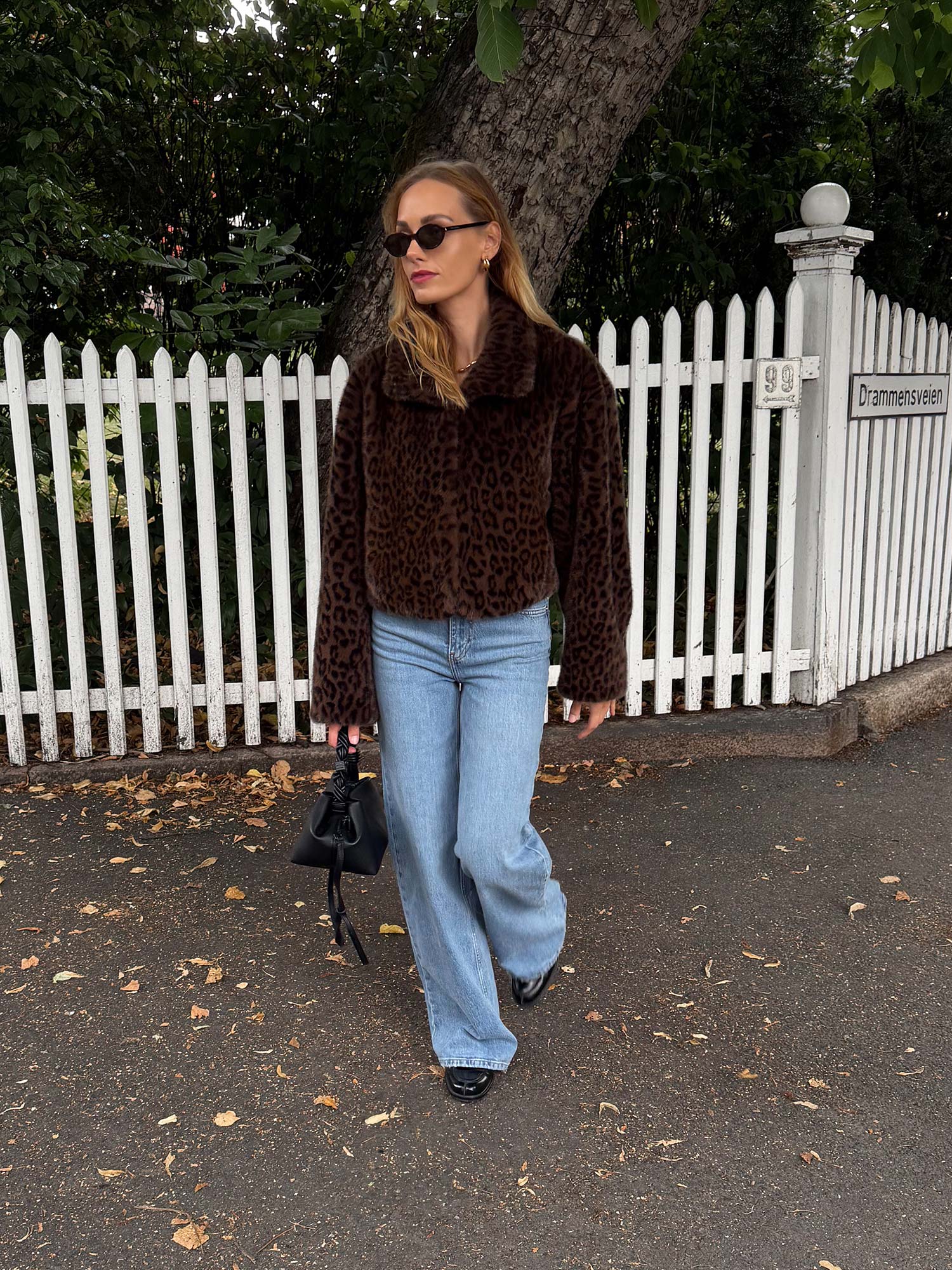Faux Fur Crop Jacket - Desert palm comb.