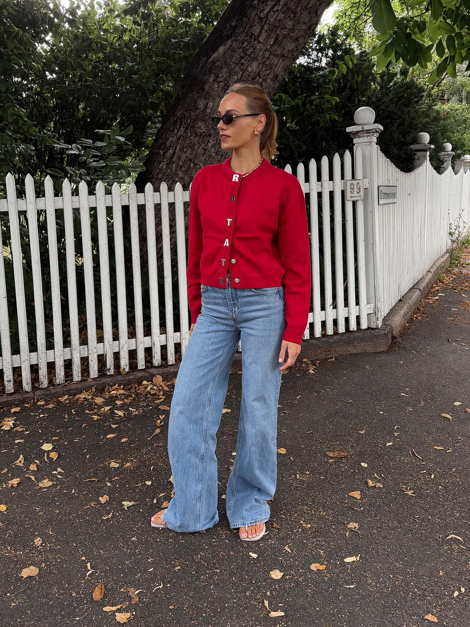 Firm Knit Cardigan - Scooter red