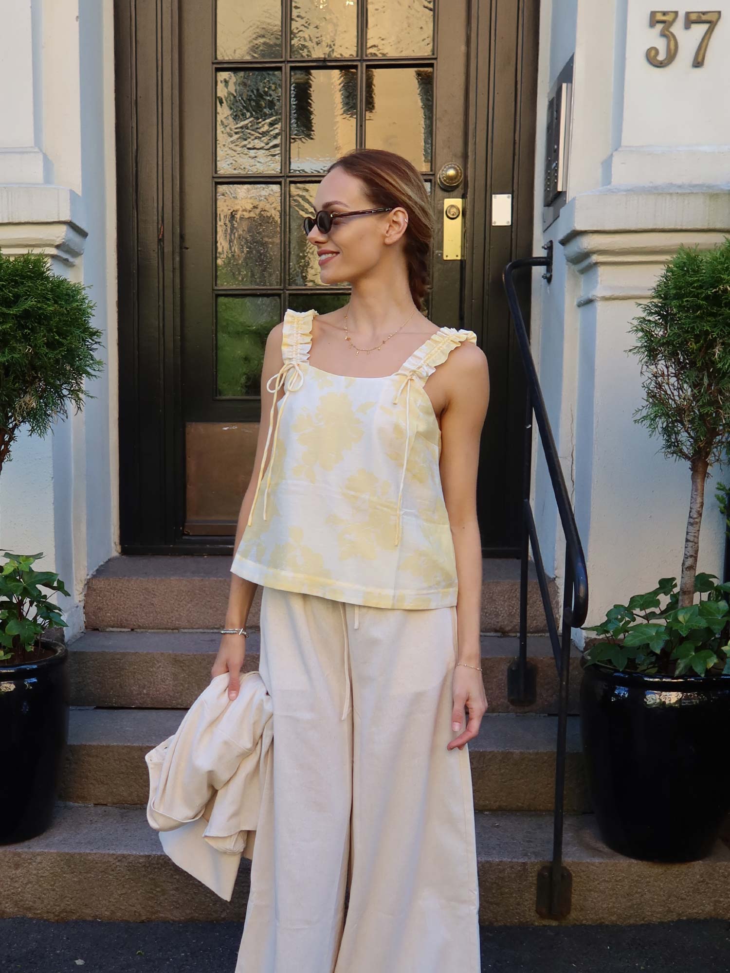 Zoe Top - Yellow Floral Print