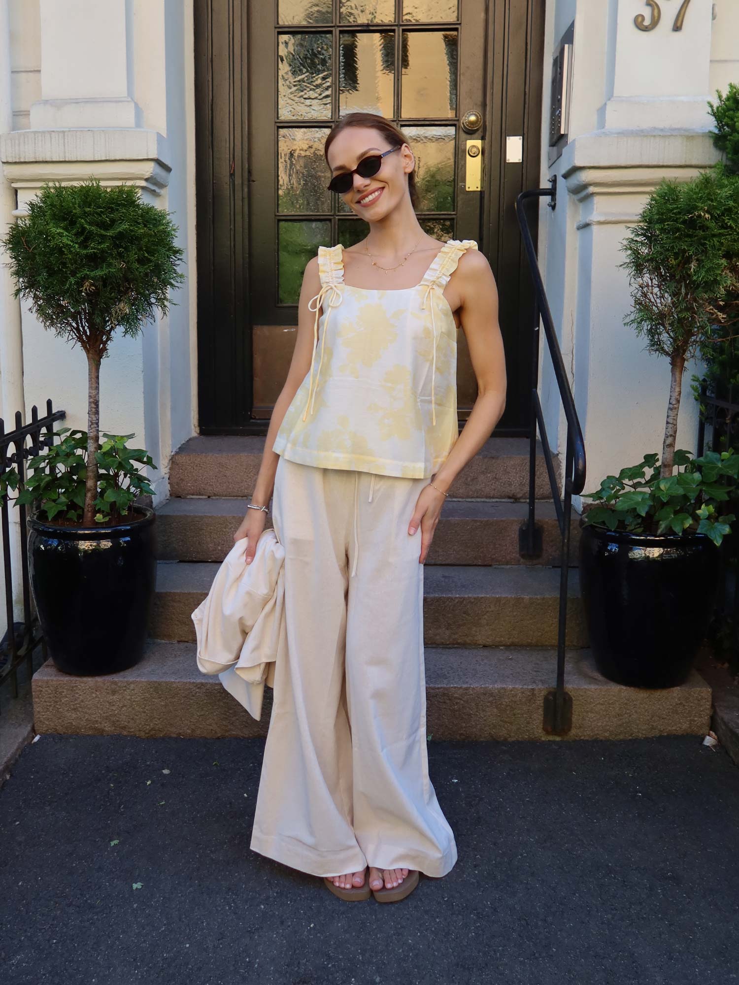 Zoe Top - Yellow Floral Print
