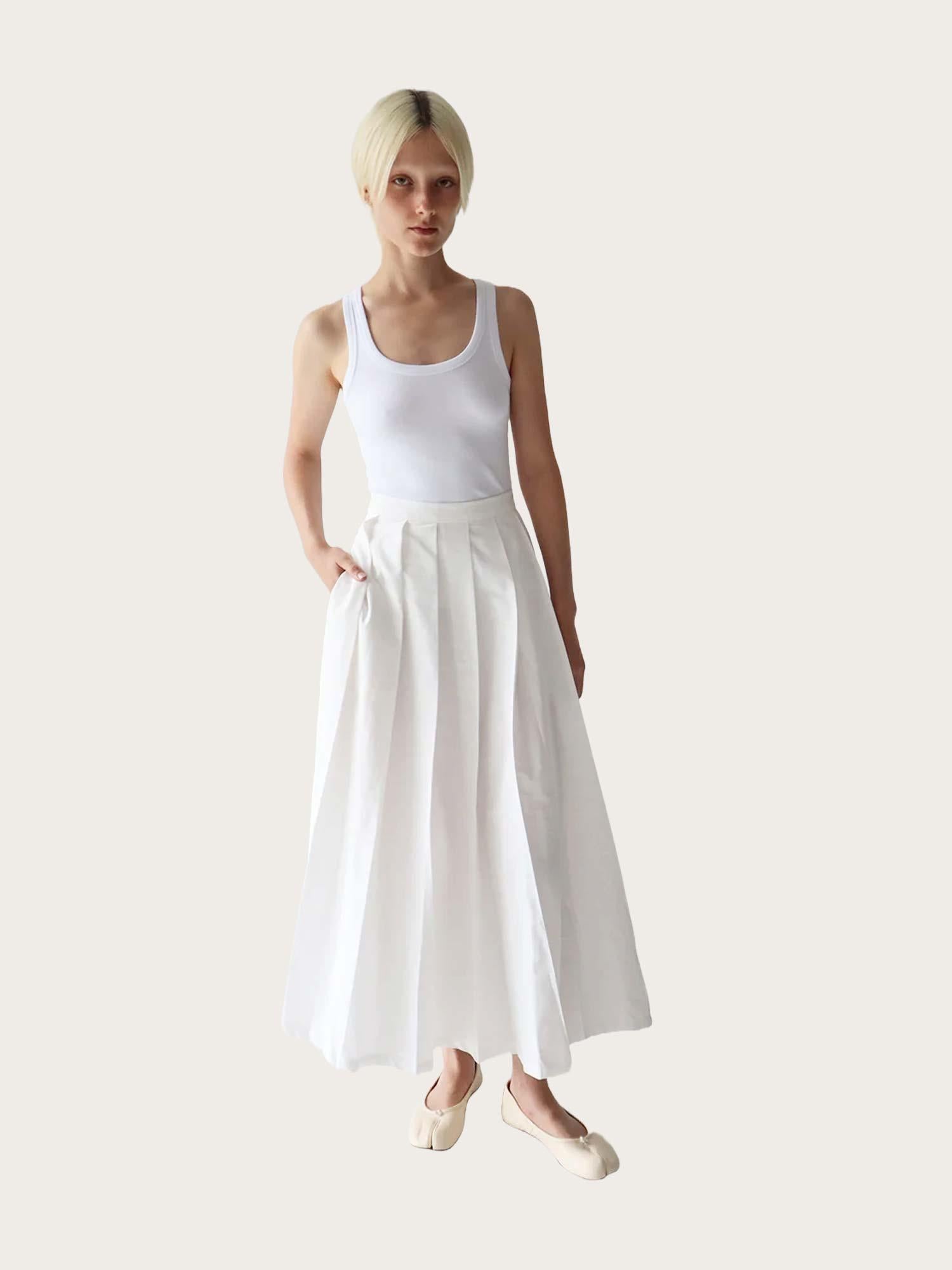 Brooke Pleated Skirt - White