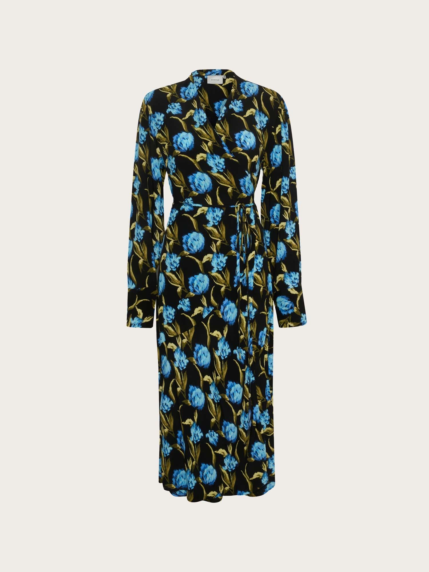 Pia Midi Dress - Flower Army Blue