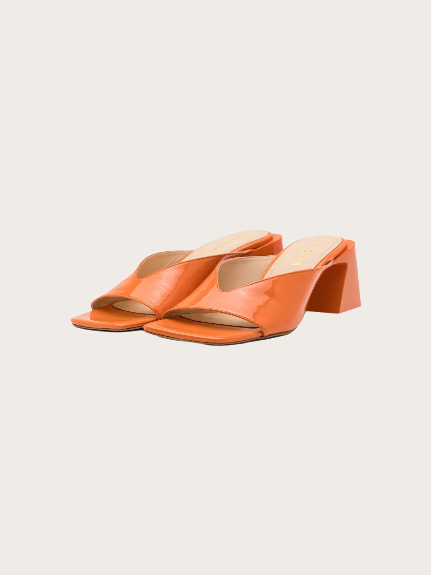 Tasha Leather Sandal - Orange