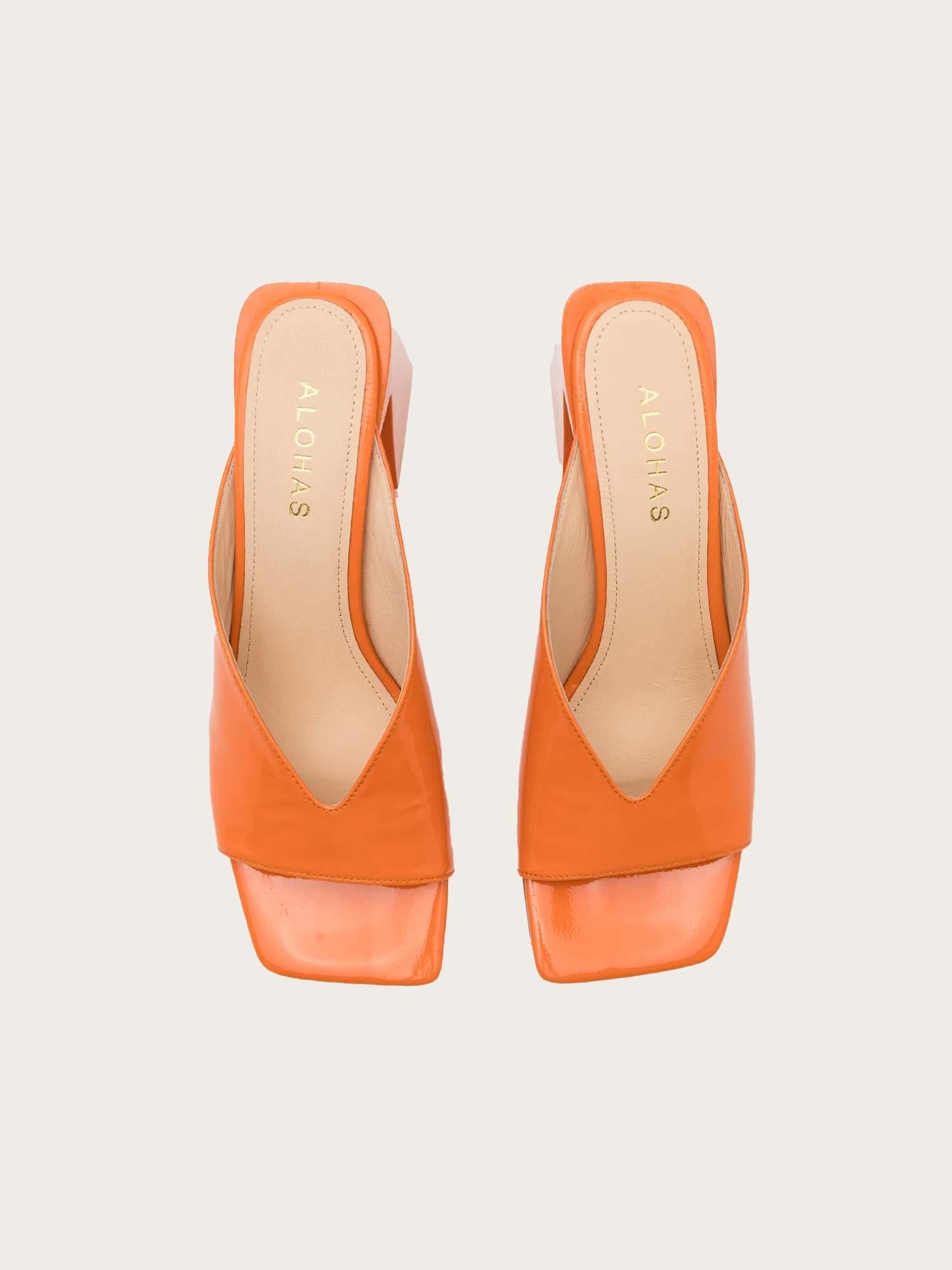 Tasha Leather Sandal - Orange