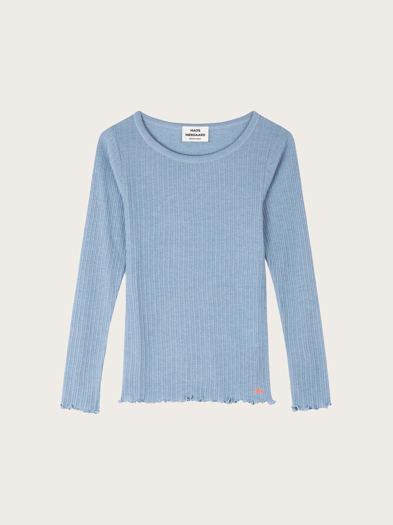 Pointella Troja Tee LS - Powder Blue Melange