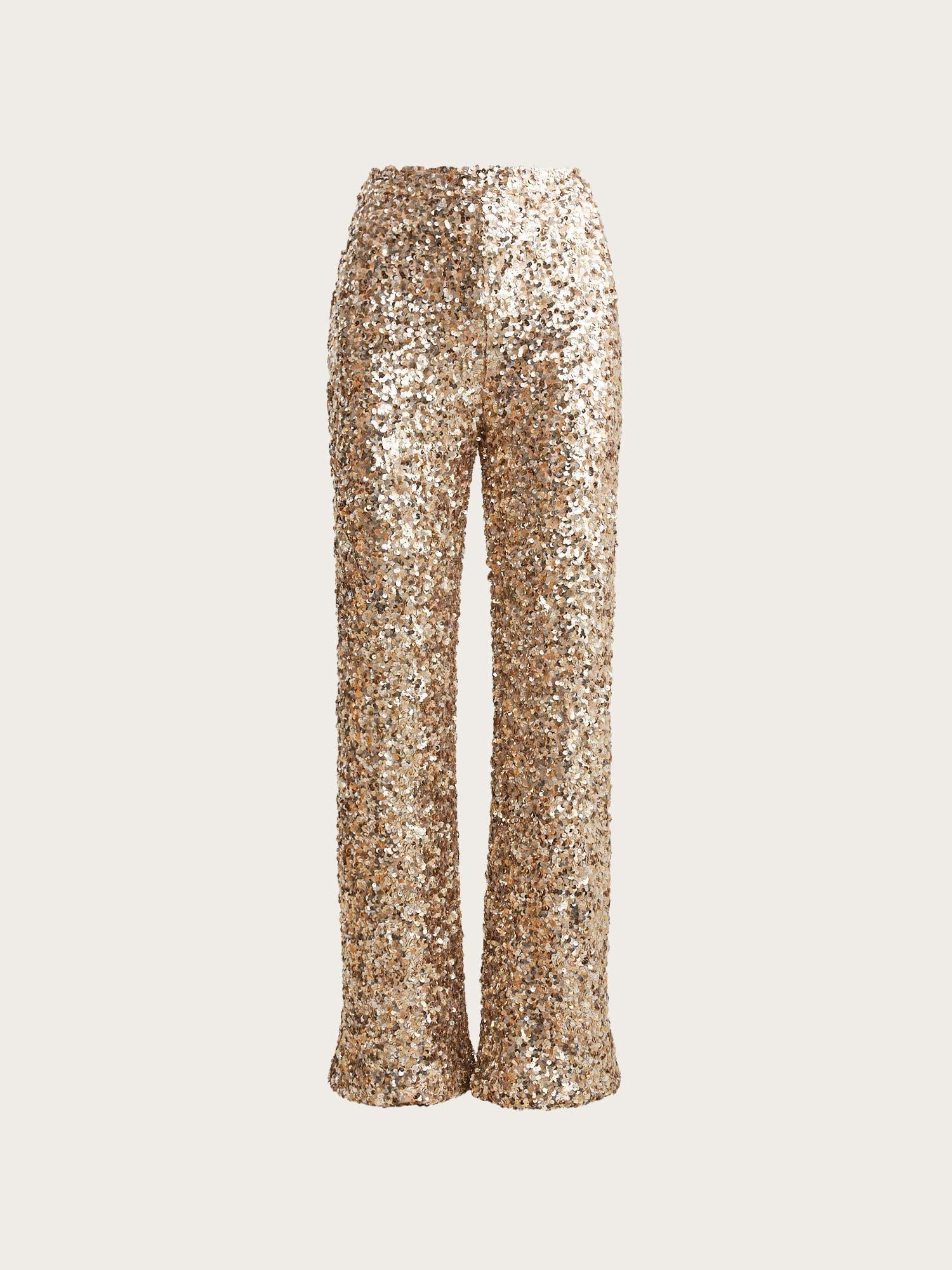 Dali Sequin Trouser - Champagne